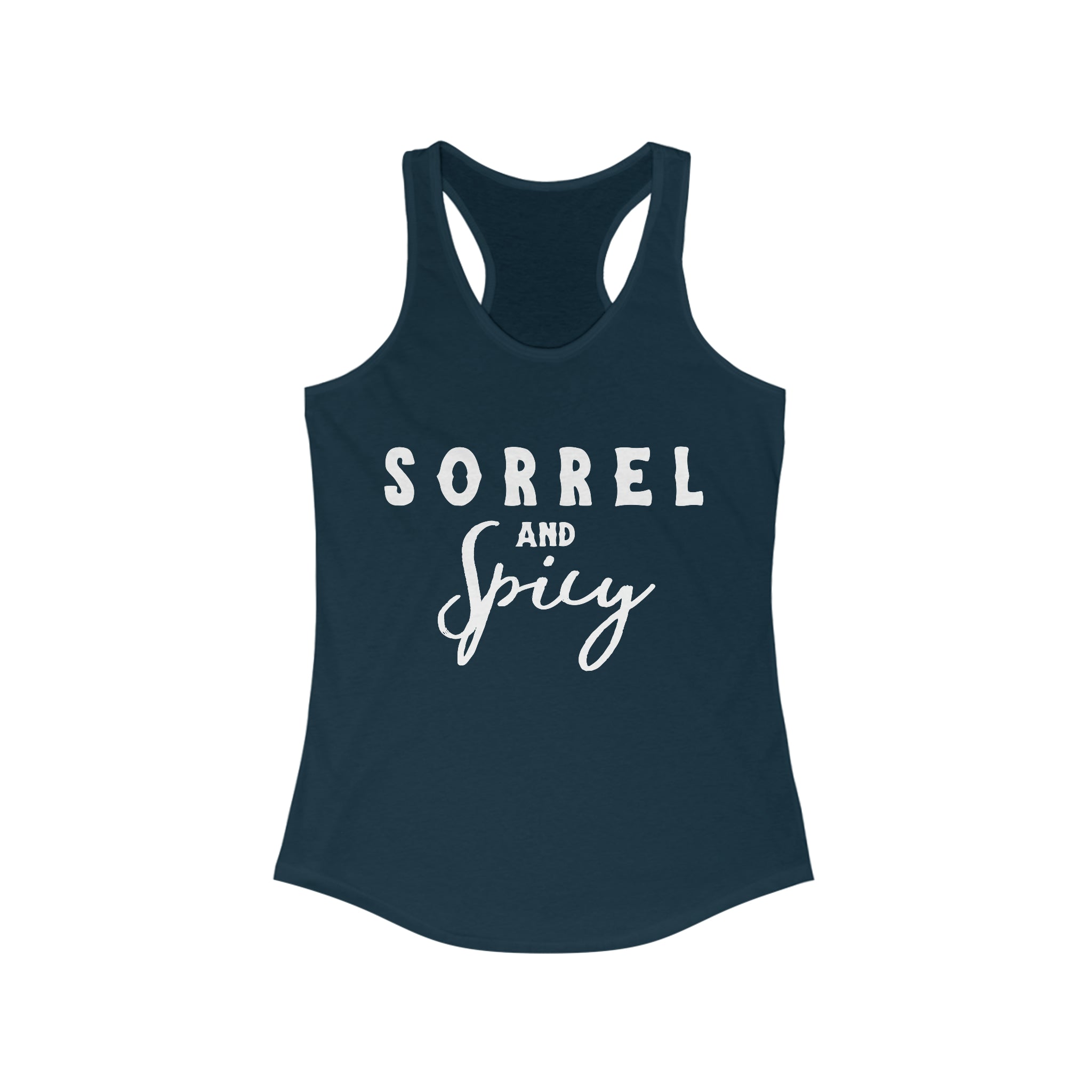 Sorrel & Spicy Racerback Tank Horse Color Shirts Printify XS Solid Midnight Navy