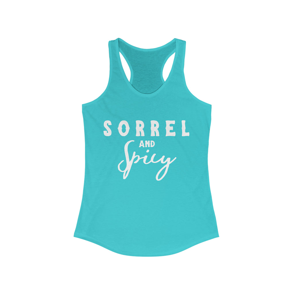 Sorrel & Spicy Racerback Tank Horse Color Shirts Printify S Solid Tahiti Blue 
