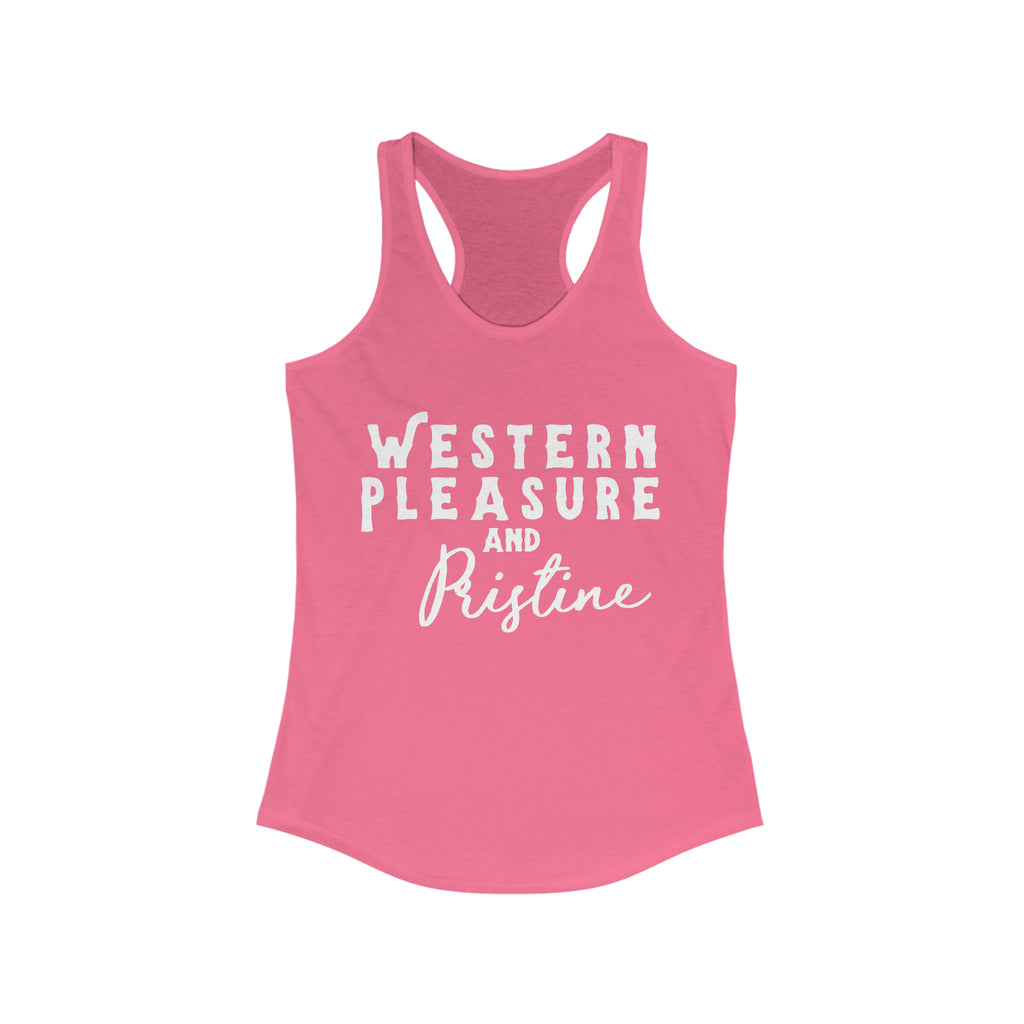 Western Pleasure & Pristine Racerback Tank Horse Riding Discipline Tee Printify XS Solid Hot Pink 
