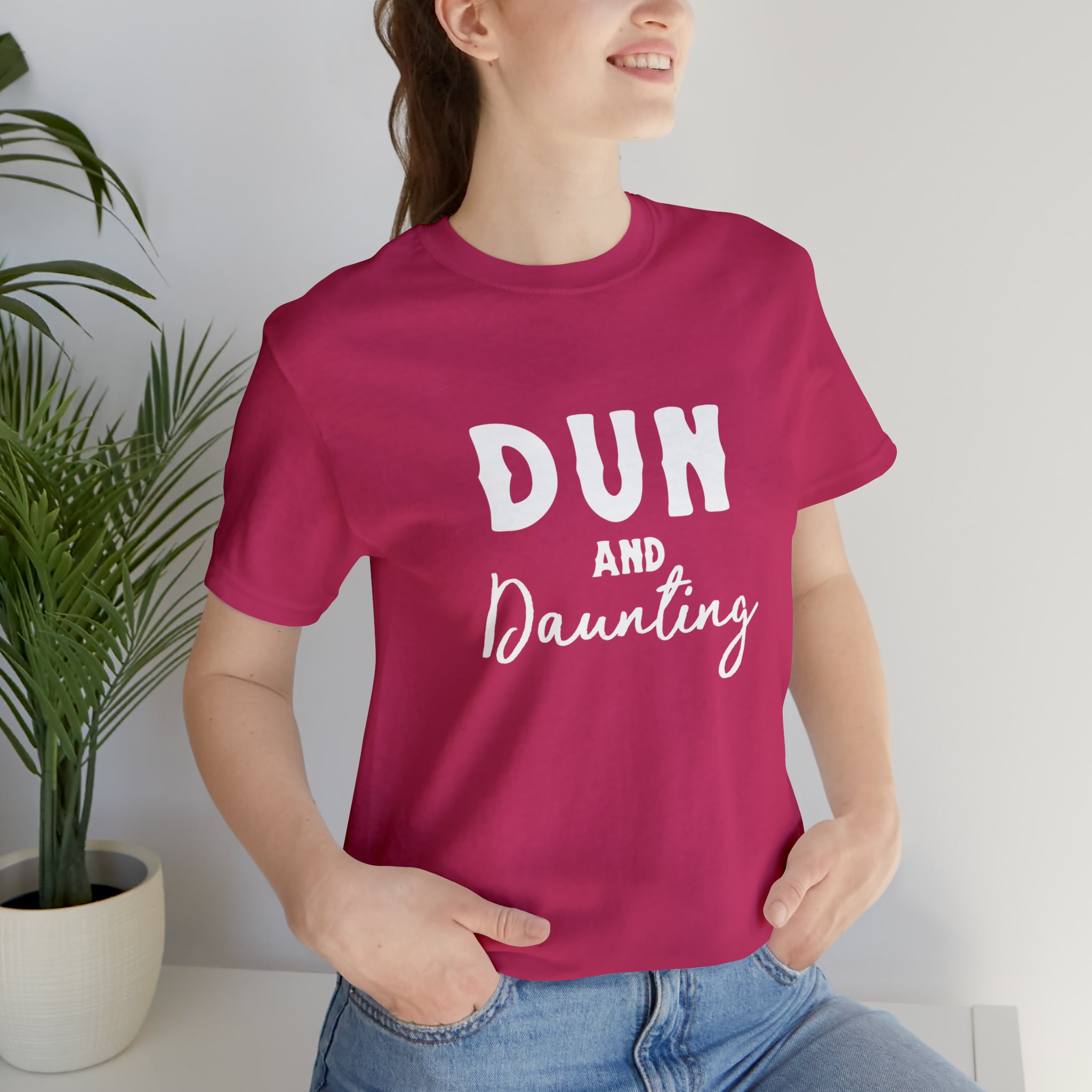 Dun & Daunting Short Sleeve Tee Horse Color Shirt Printify Berry XS