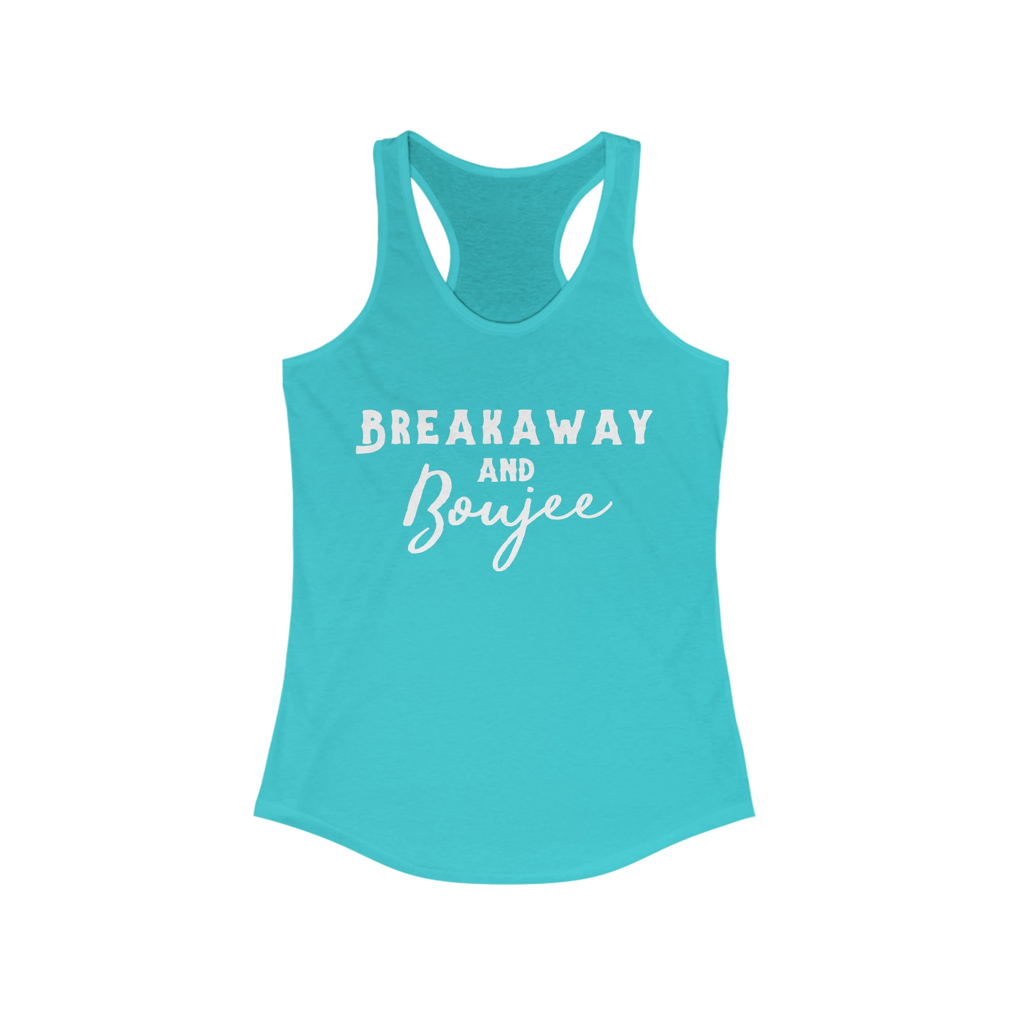 Breakaway & Boujee Racerback Tank Horse Riding Discipline Tee Printify XS Solid Tahiti Blue