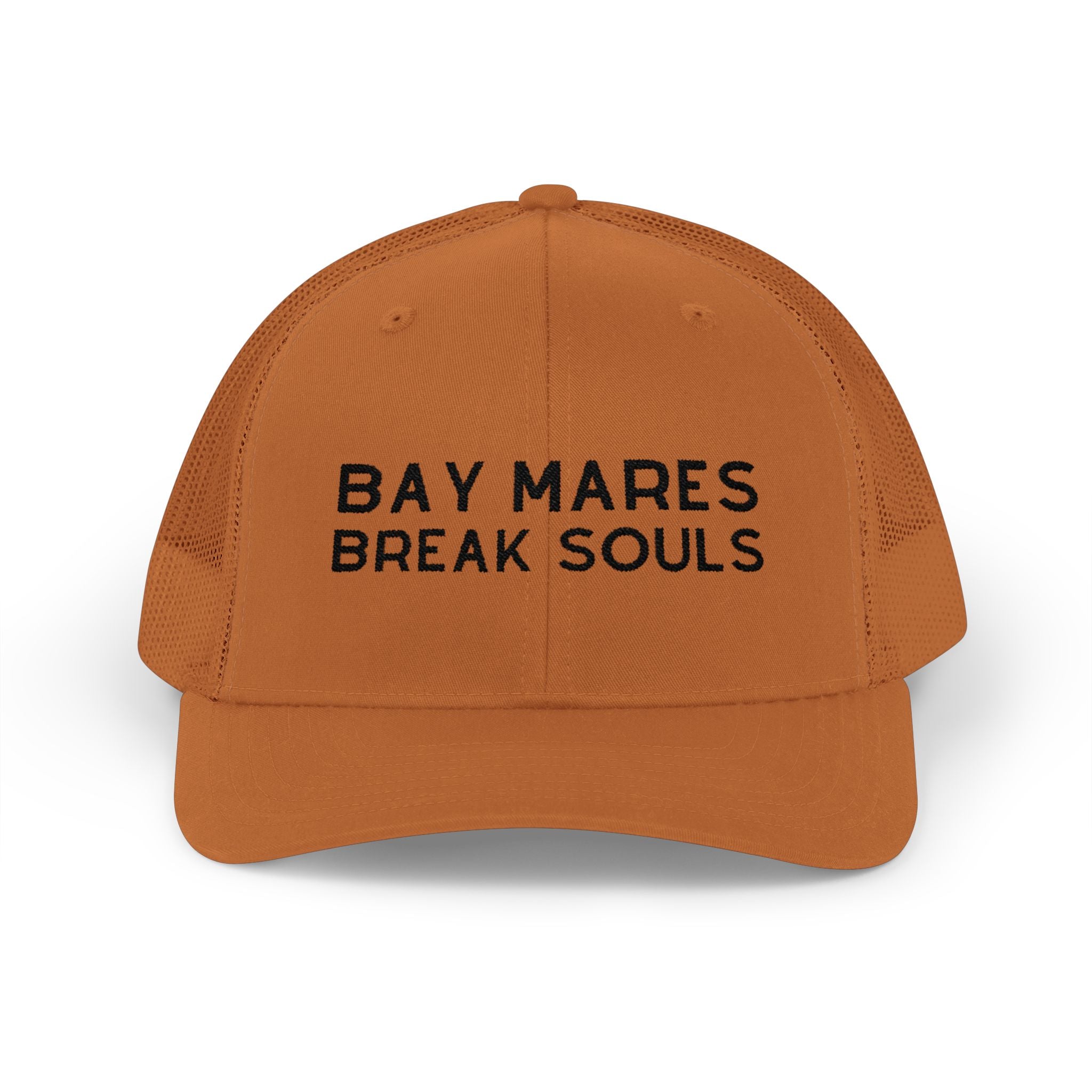 Embroidered Bay Mares Break Souls Trucker Hat Embroidered TCC Hat The Cinchy Cowgirl - Print Caramel