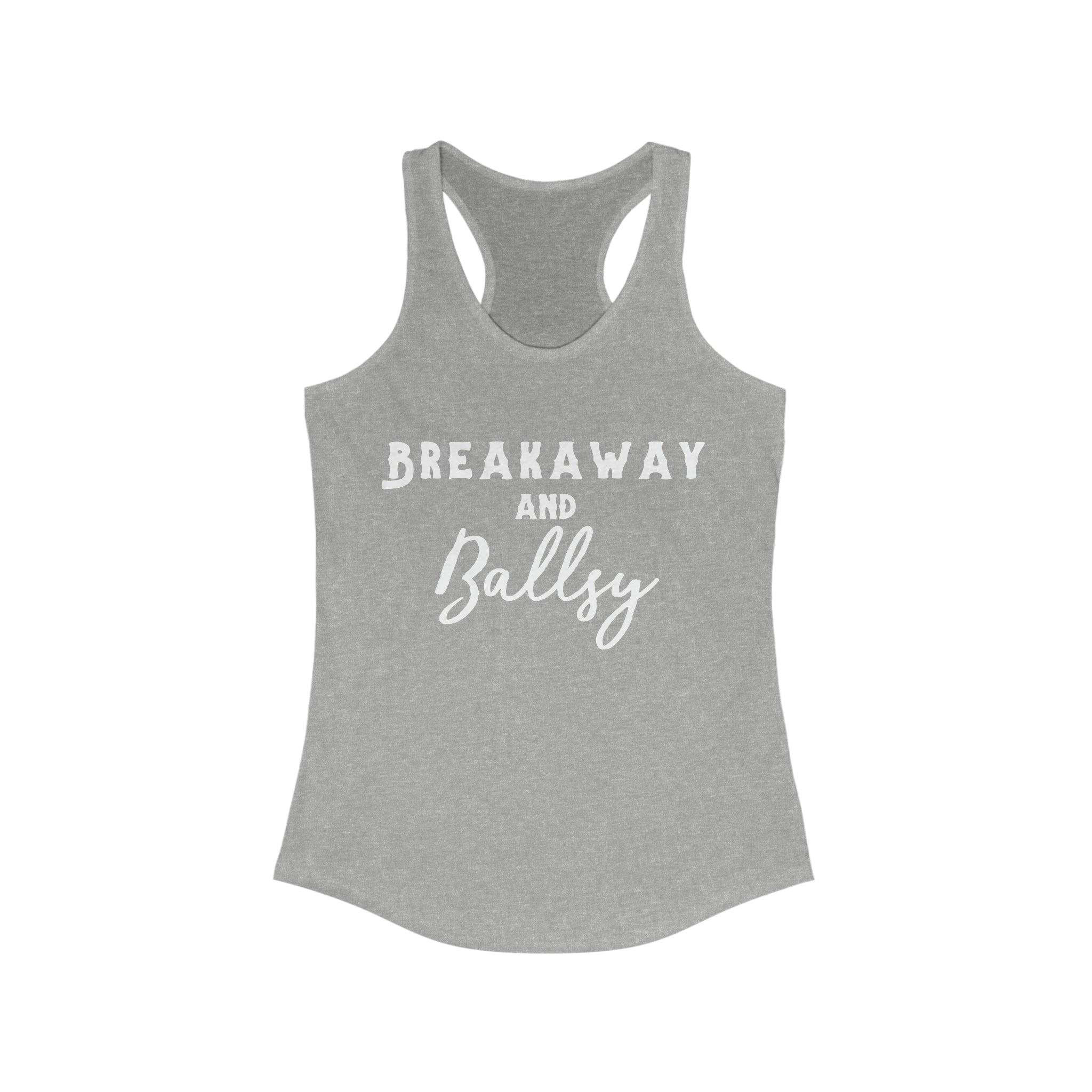 Breakaway & Ballsy Racerback Tank Horse Riding Discipline Tee Printify XS Heather Grey