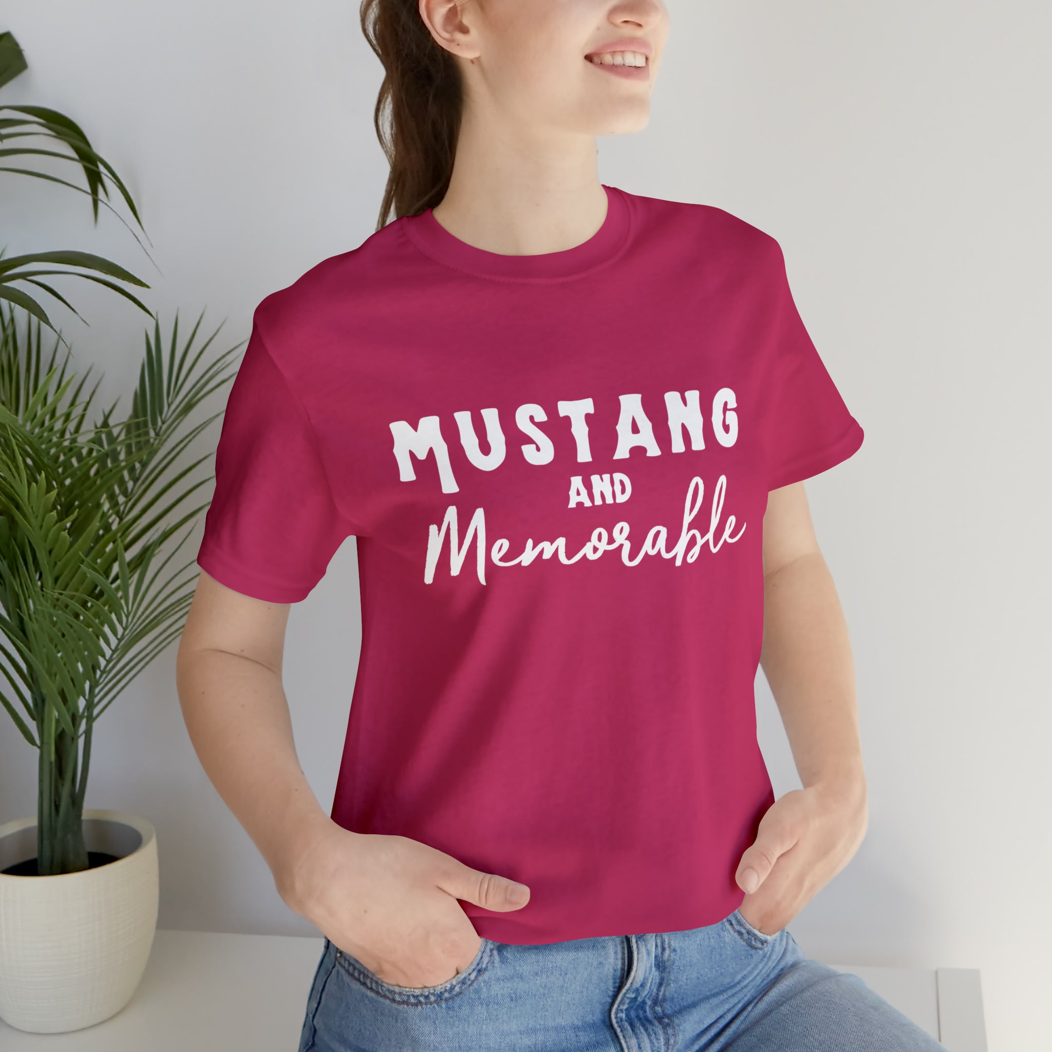 Mustang & Memorable Short Sleeve Tee Horse Color Shirt Printify Berry XS