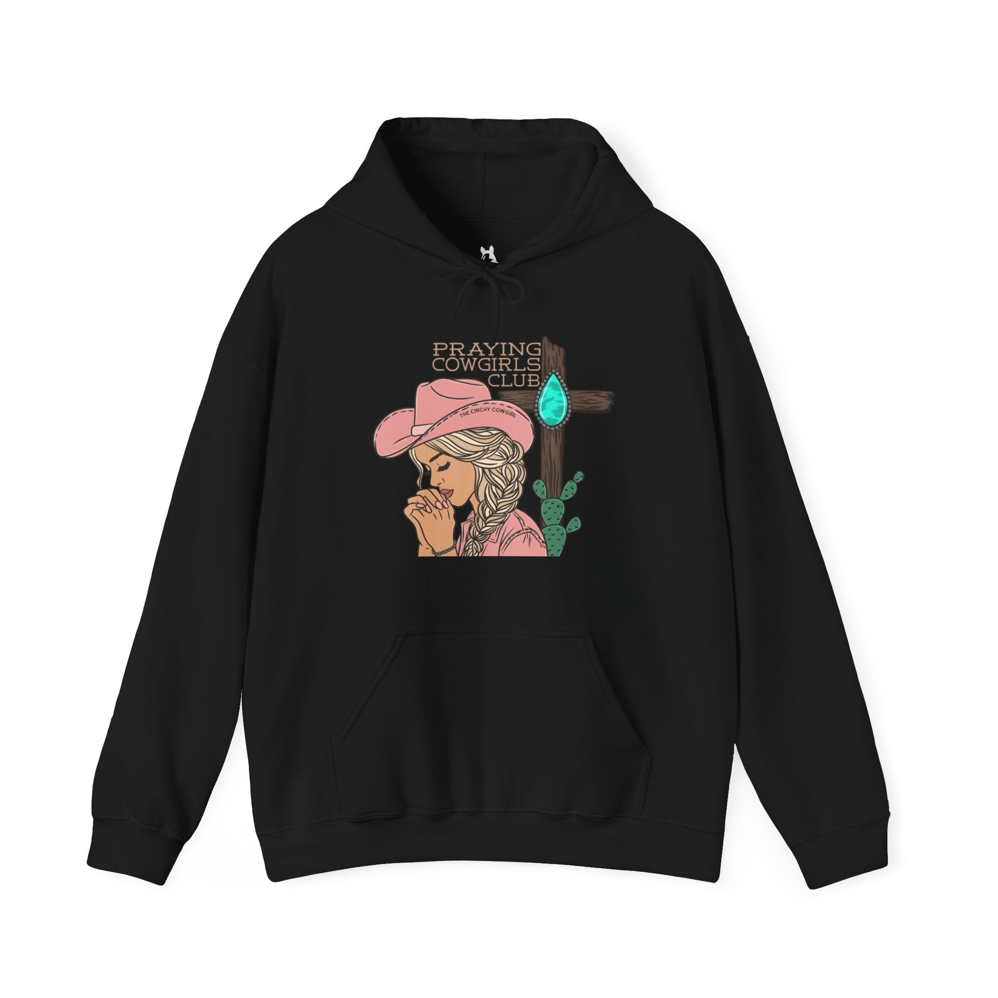 Praying Cowgirls Club Hoodie Hoodie The Cinchy Cowgirl - Print Black S