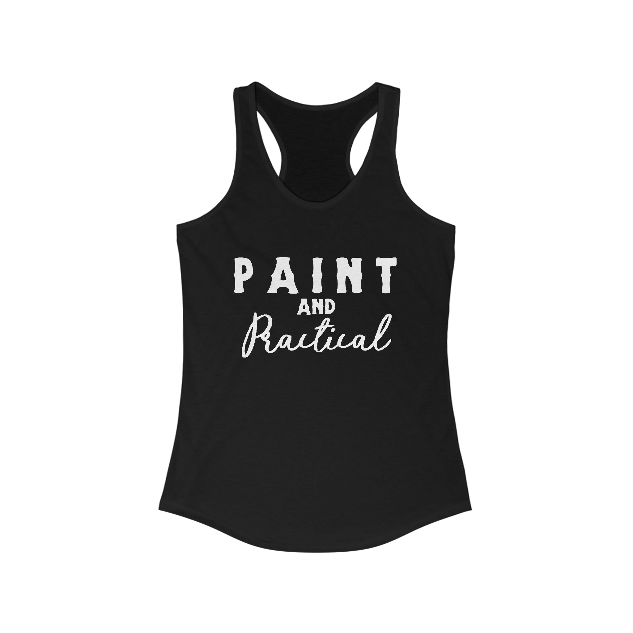 Paint & Practical Racerback Tank Horse Color Shirts Printify XS Solid Black