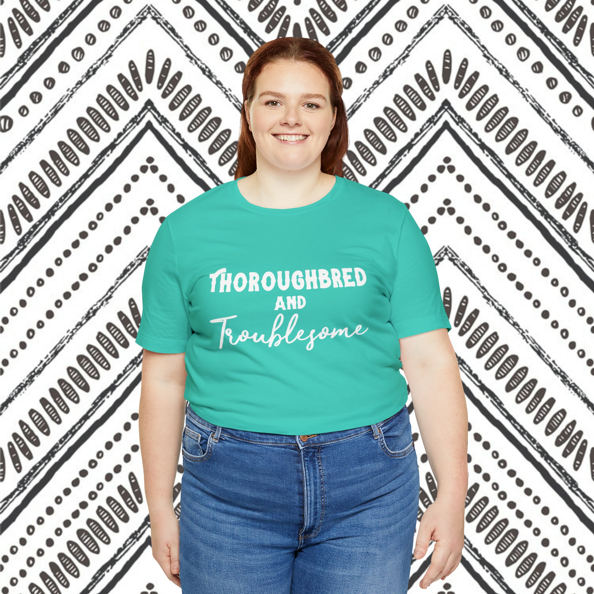 Thoroughbred & Troublesome Short Sleeve Tee Horse Color Shirt Printify