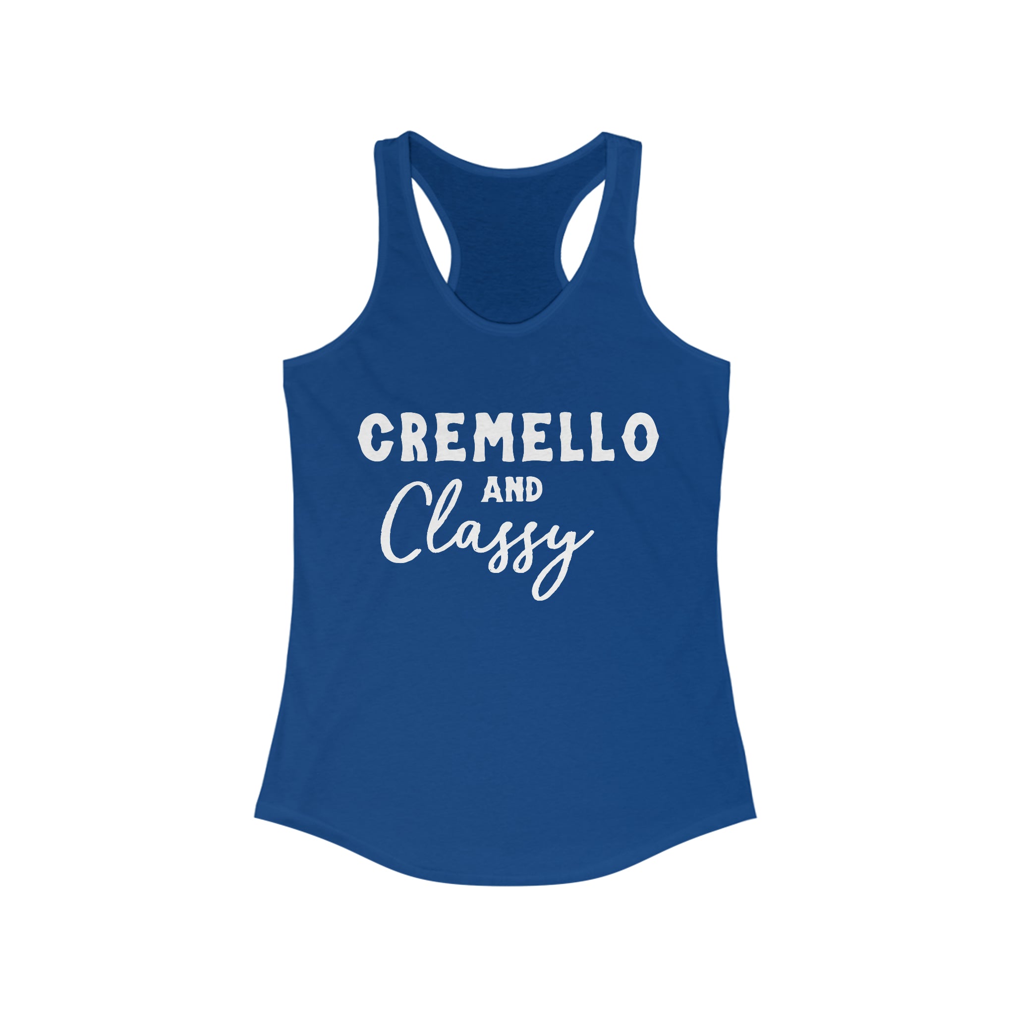 Cremello & Classy Racerback Tank Horse Color Shirts Printify XS Solid Royal