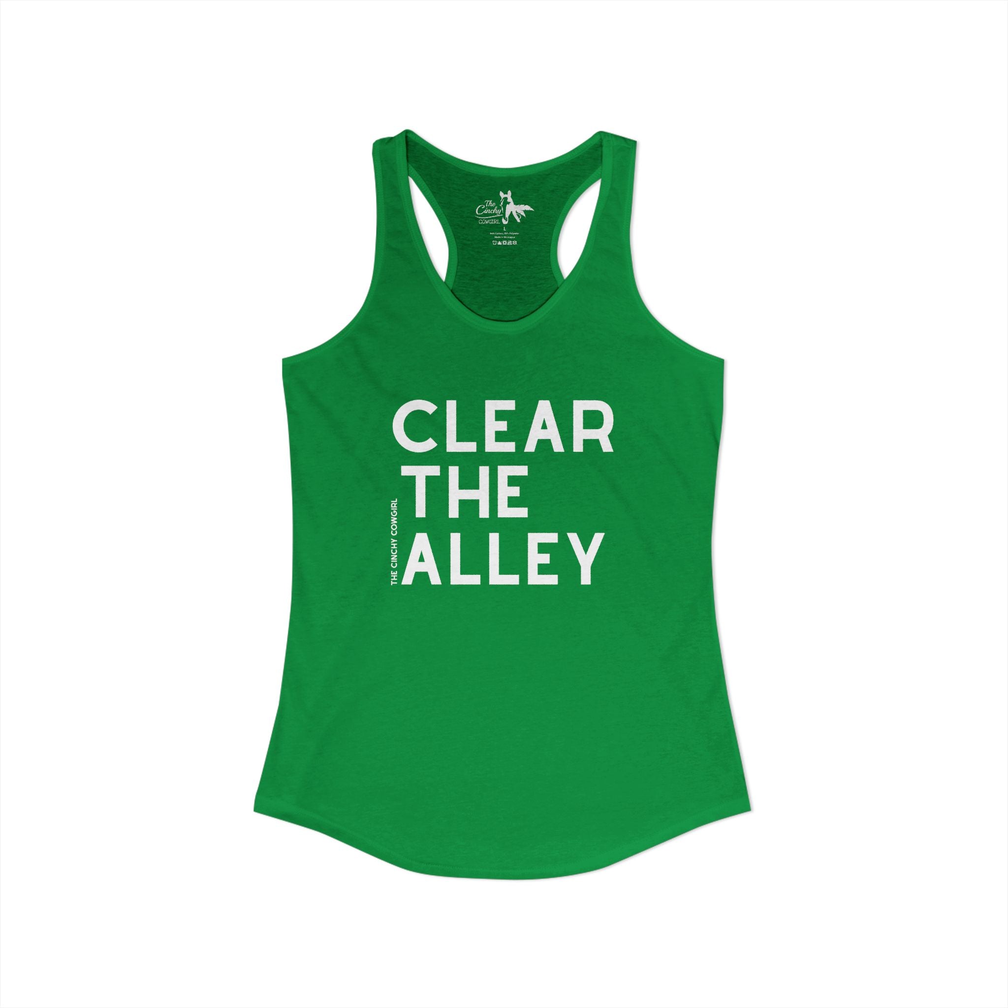 Clear The Alley Tank Top Tank Top The Cinchy Cowgirl - Print XS Solid Kelly Green
