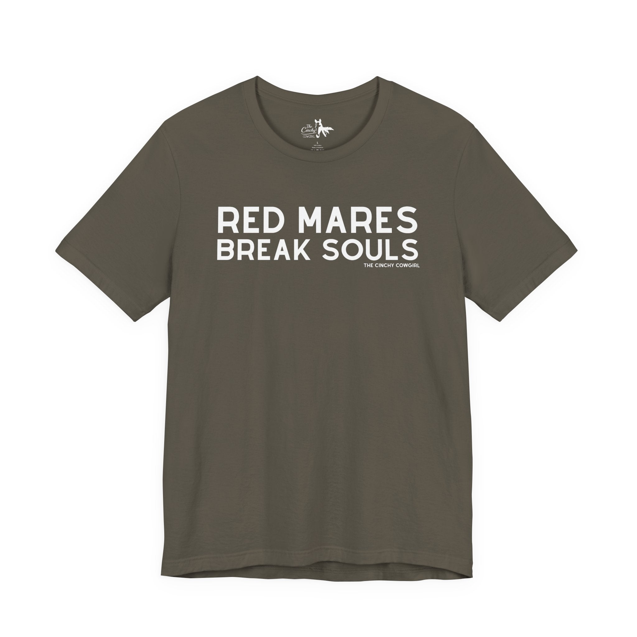 Red Mares Break Souls Short Sleeve Tee T-Shirt The Cinchy Cowgirl - Print Army XS