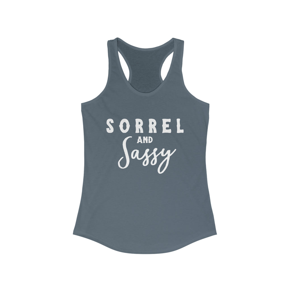 Sorrel & Sassy Racerback Tank Horse Color Shirts Printify XS Solid Indigo 