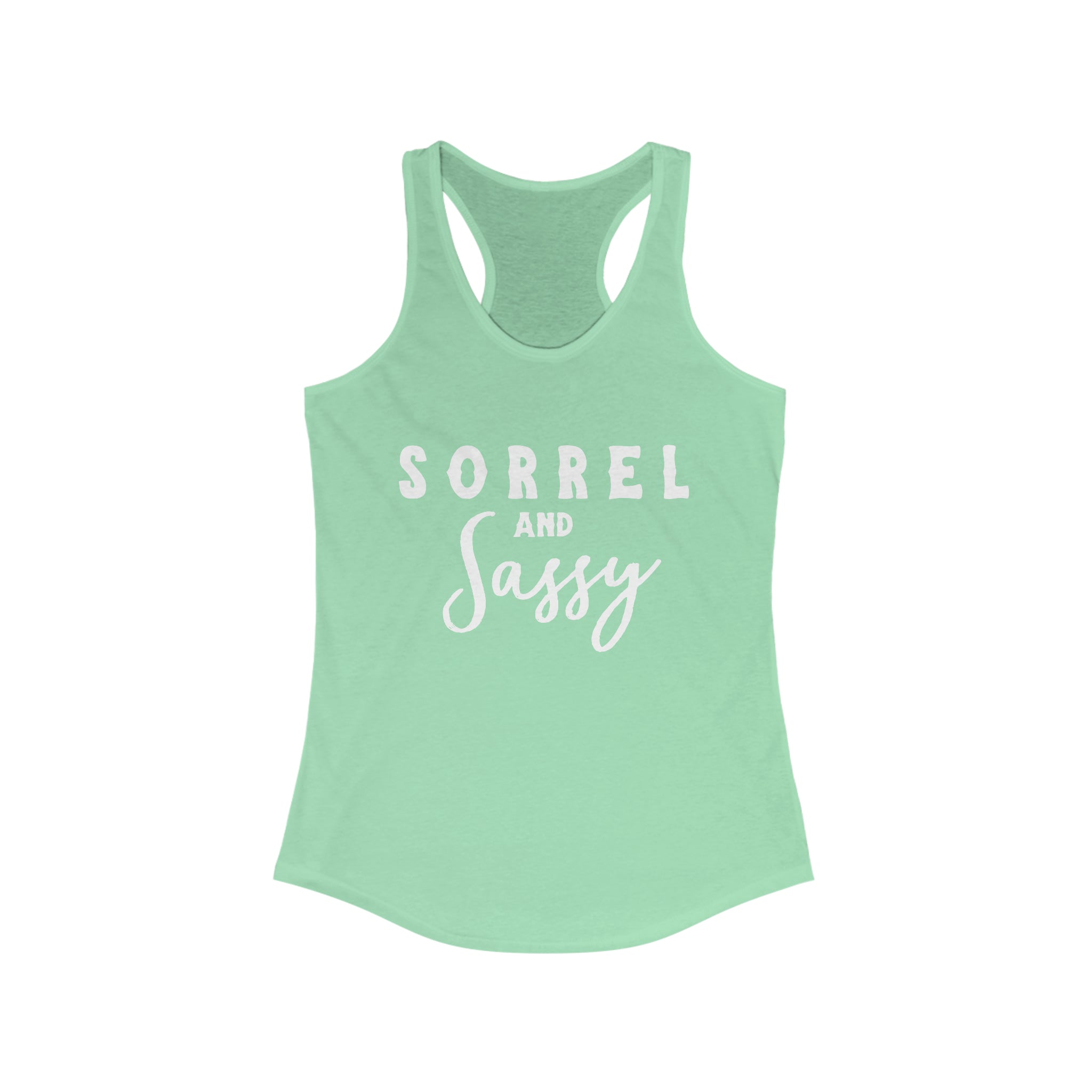 Sorrel & Sassy Racerback Tank Horse Color Shirts Printify XS Solid Mint
