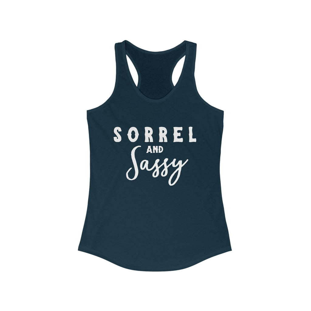 Sorrel & Sassy Racerback Tank Horse Color Shirts Printify XS Solid Midnight Navy 