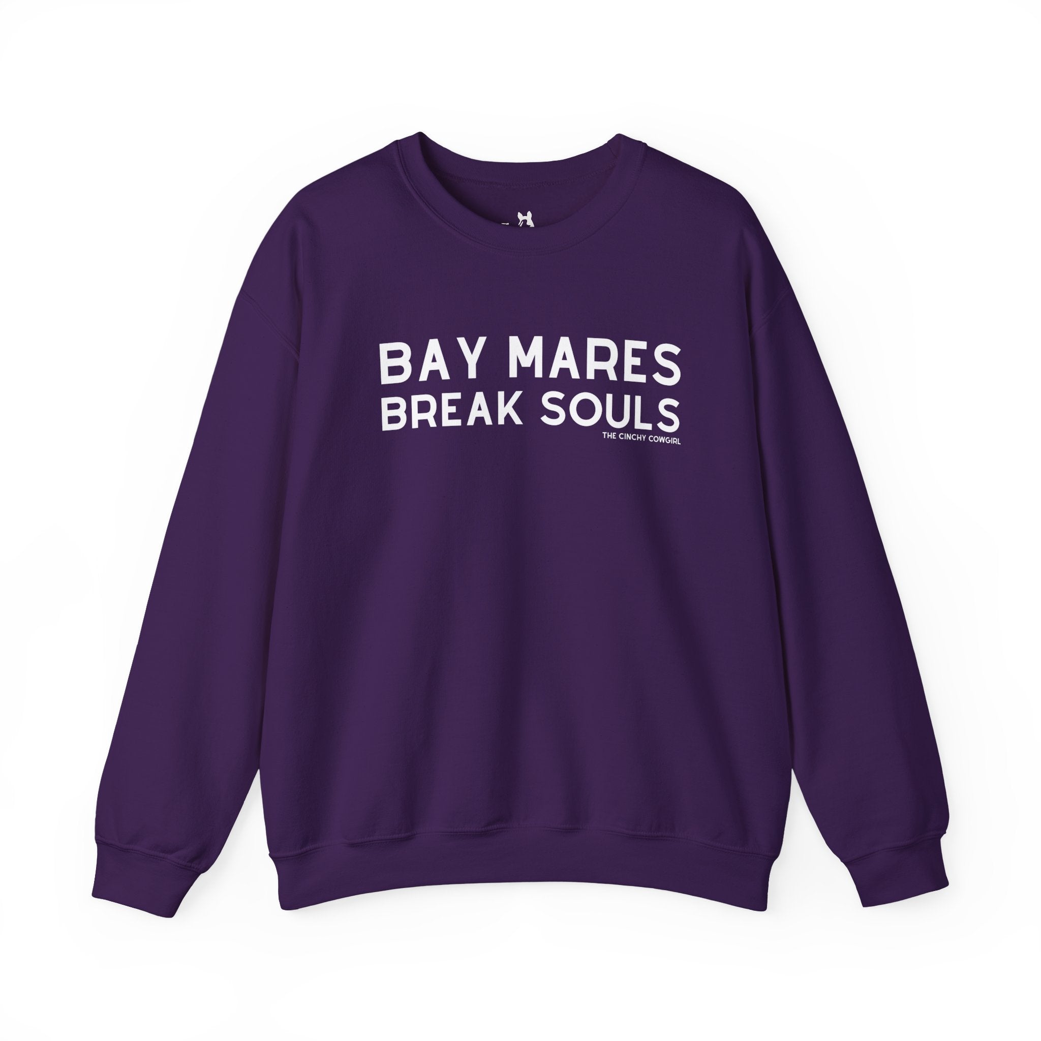Bay Mares Break Souls Pullover Sweatshirt The Cinchy Cowgirl - Print S Purple