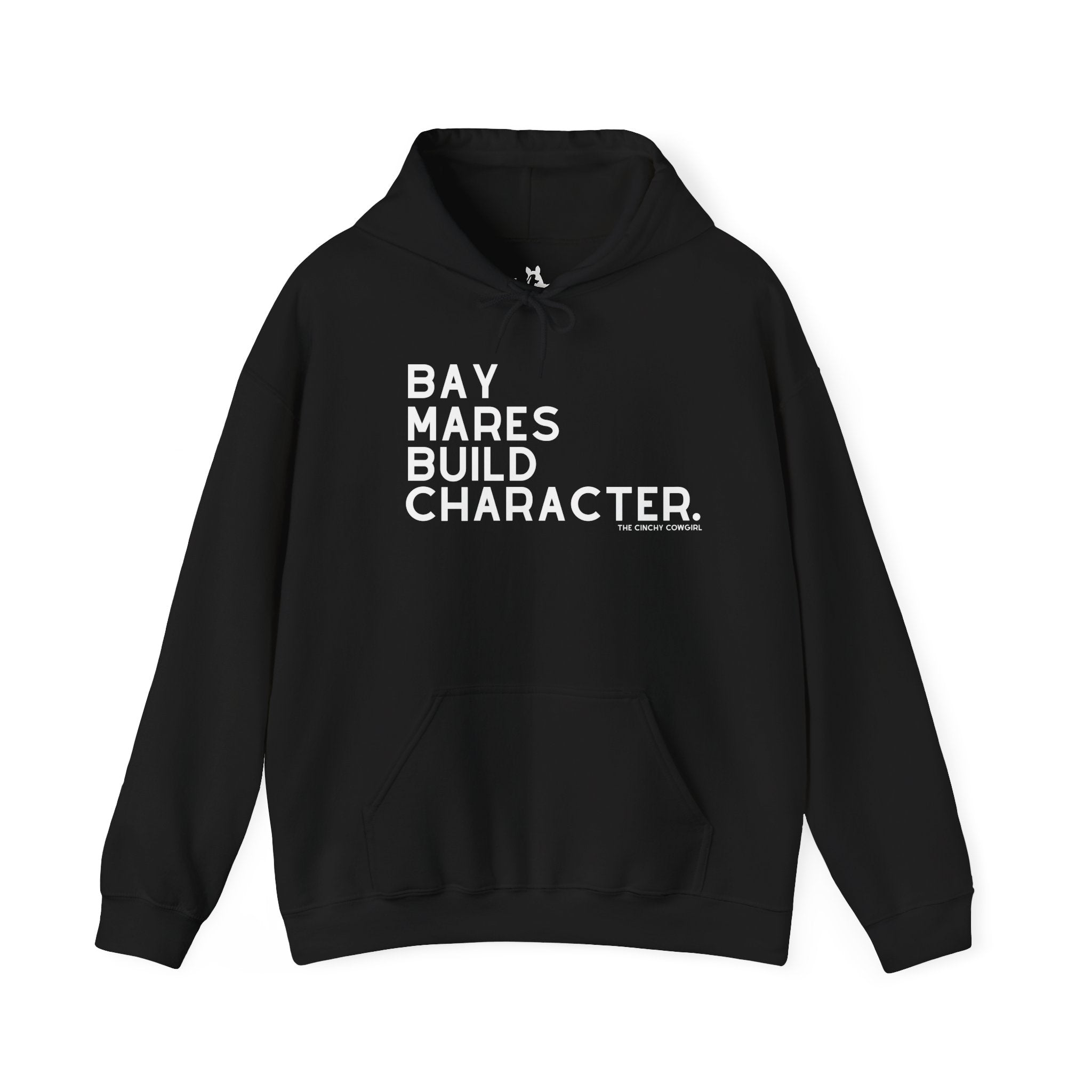 Bay Mares Build Character Hoodie Hoodie The Cinchy Cowgirl - Print Black S