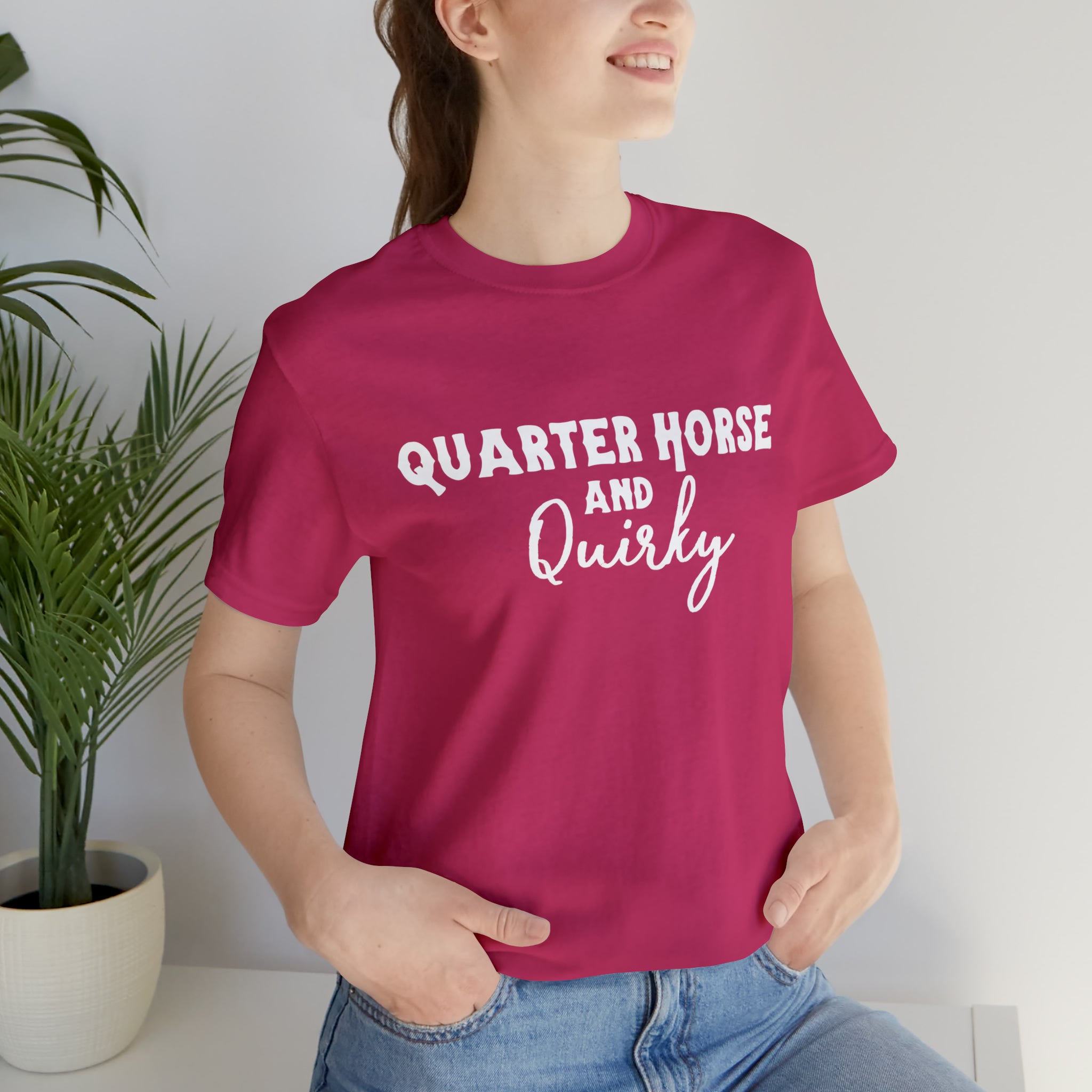Quarter Horse & Quirky Short Sleeve Tee Horse Color Shirt Printify Berry XS