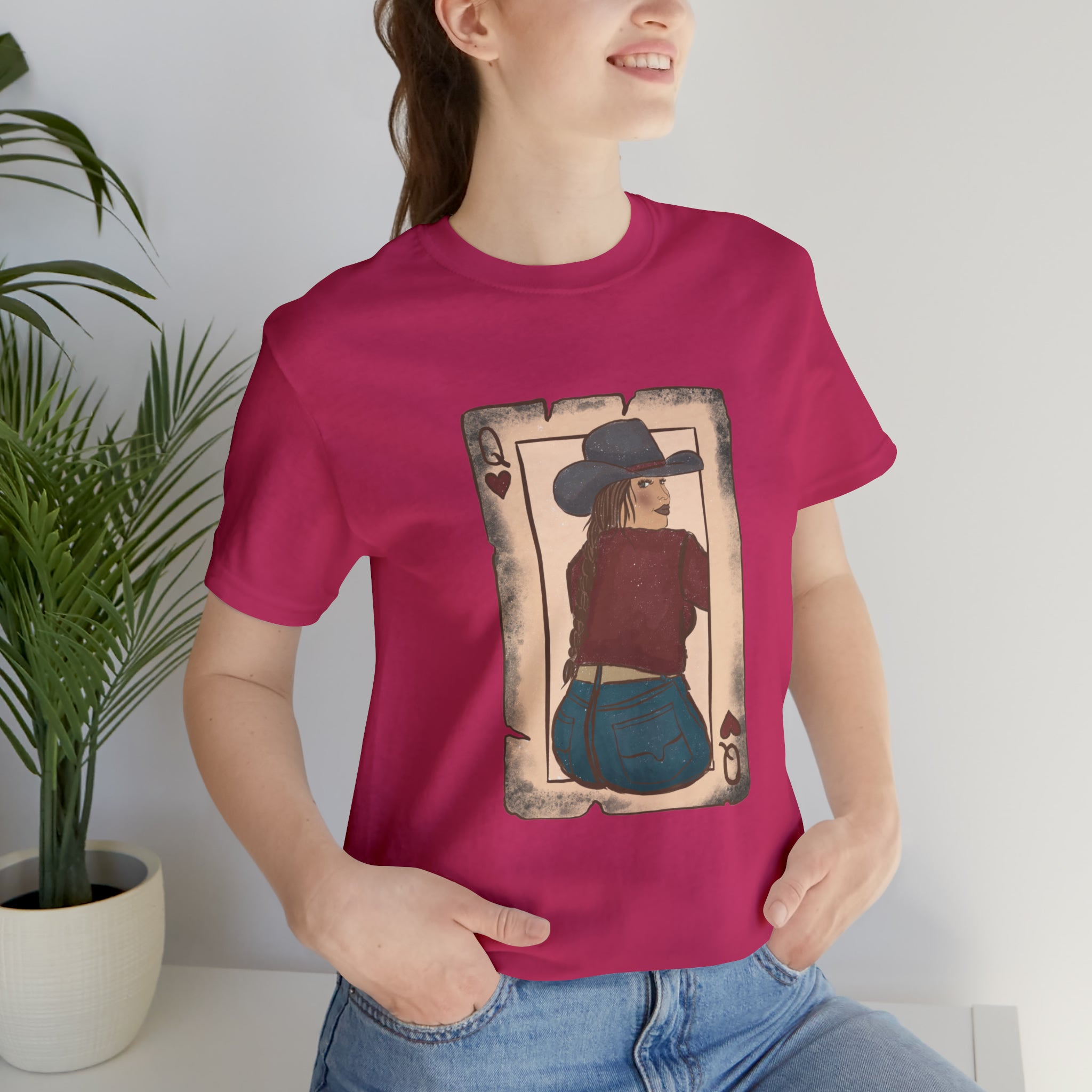 Queen Cowgirl Short Sleeve Tee tcc graphic tee Printify Berry XS