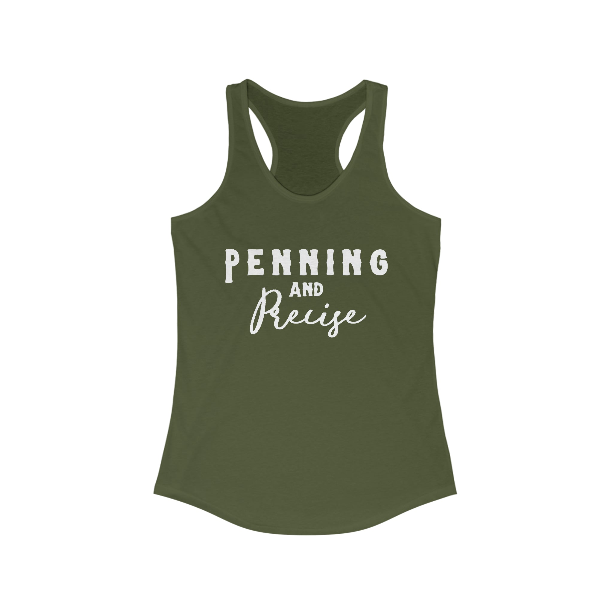 Penning & Precise Racerback Tank Horse Riding Discipline Tee Printify XS Solid Military Green
