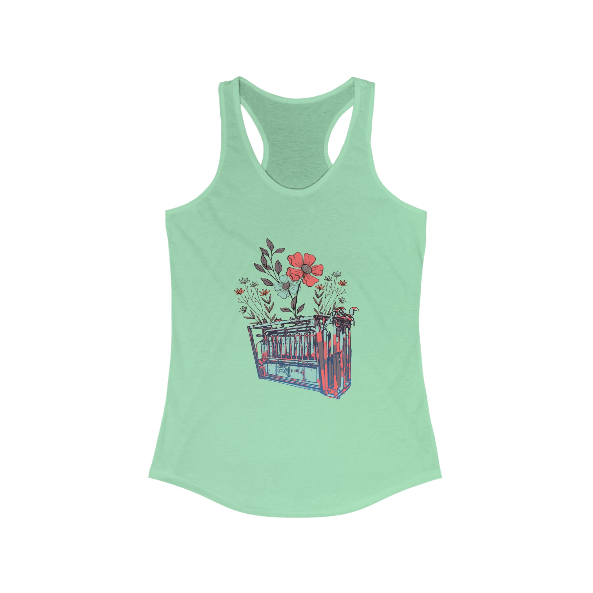 Flower Chute Racerback Tank tcc graphic tee Printify XS Solid Mint