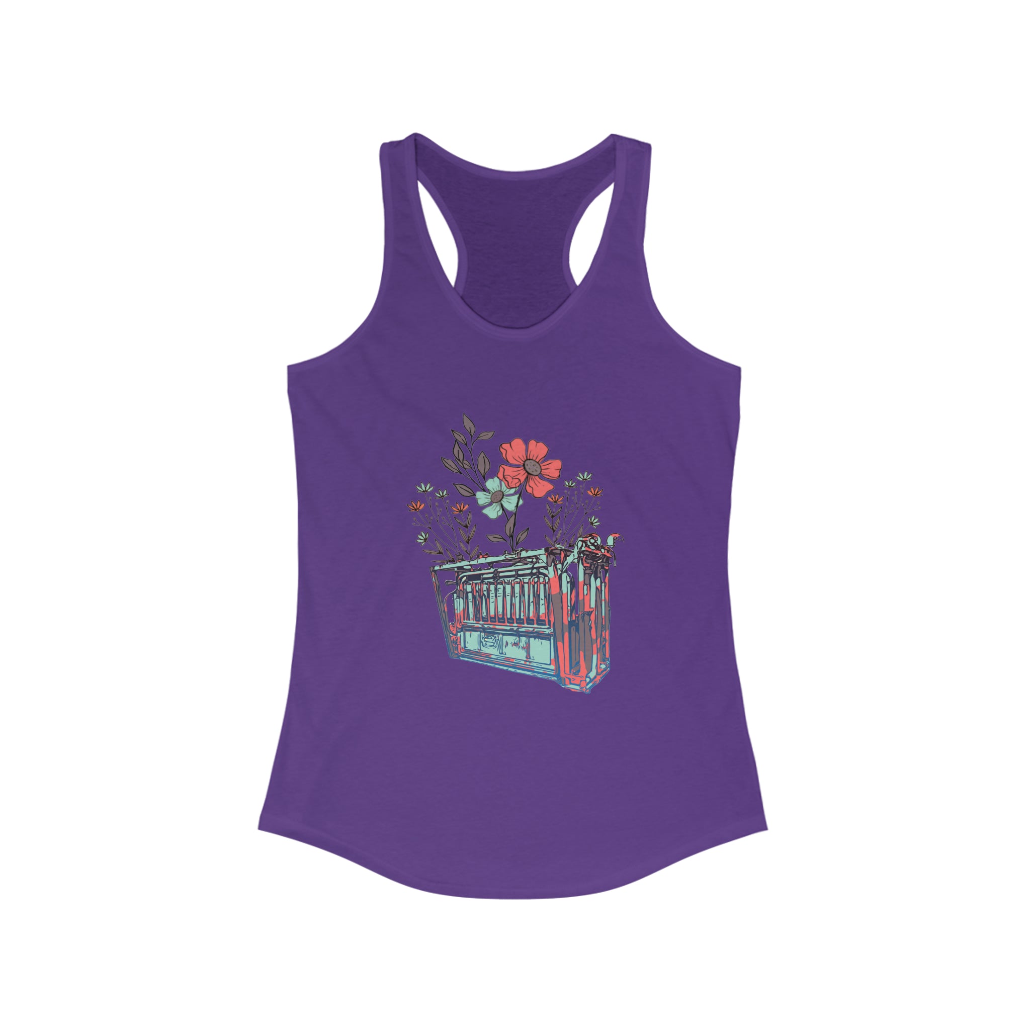 Flower Chute Racerback Tank tcc graphic tee Printify XS Solid Purple Rush