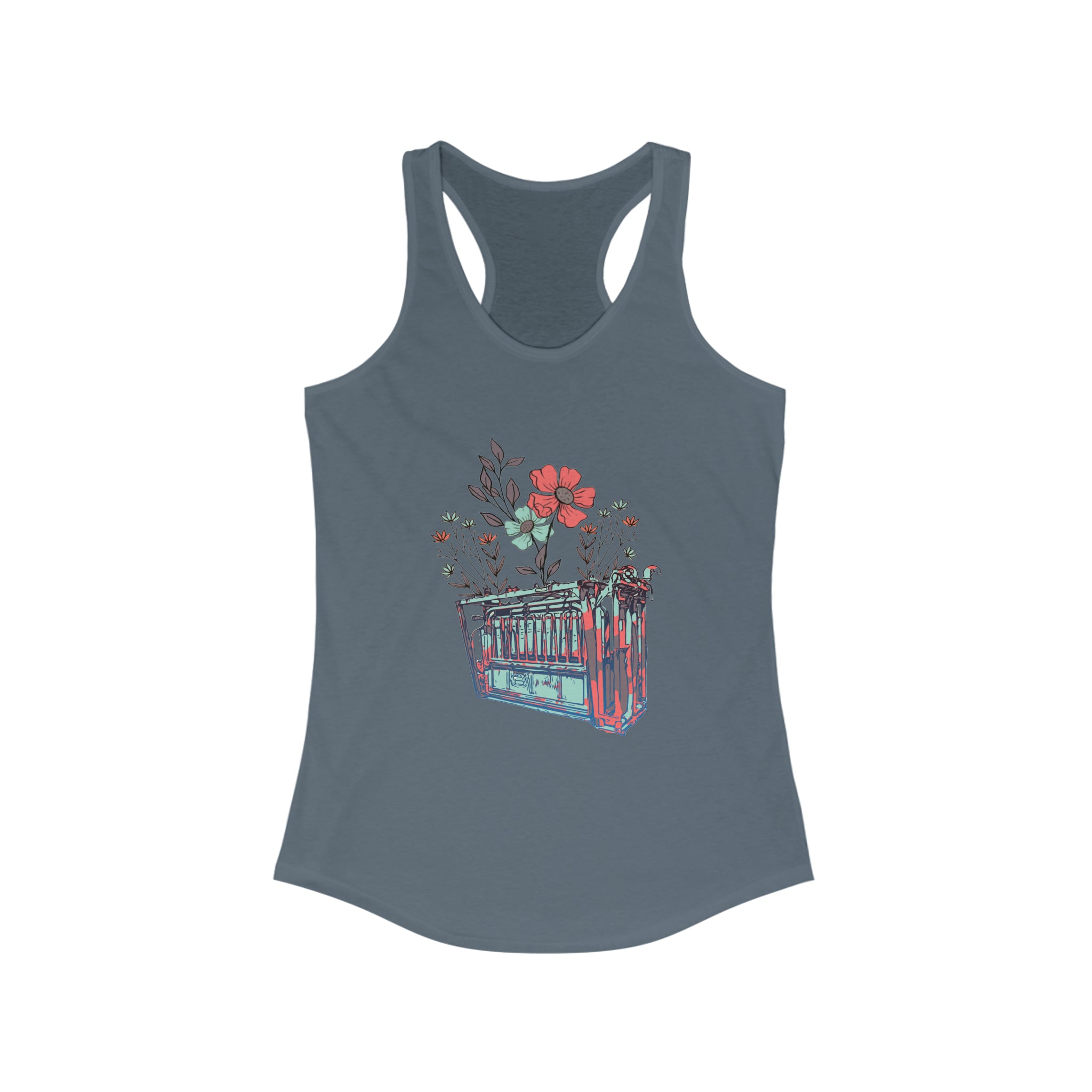 Flower Chute Racerback Tank tcc graphic tee Printify XS Solid Indigo