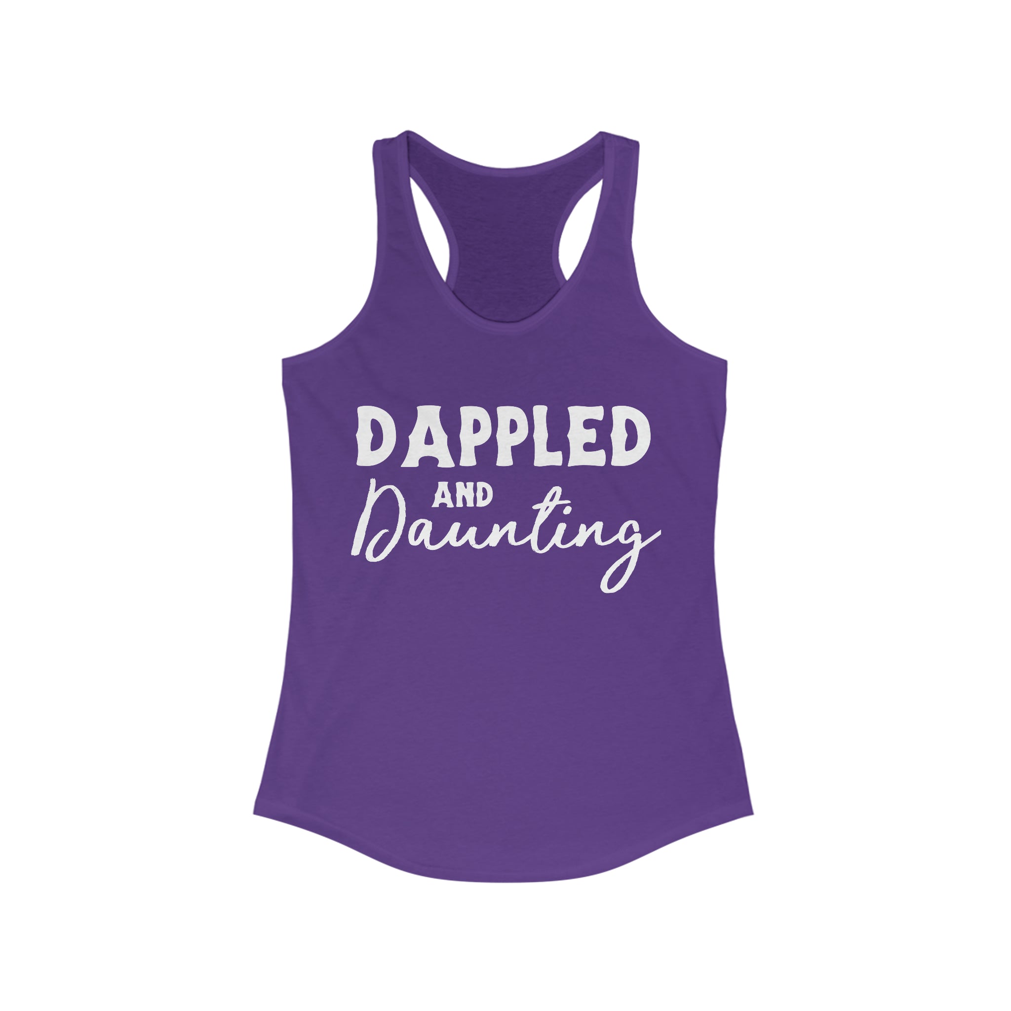 Dappled & Daunting Racerback Tank Horse Color Shirts Printify XS Solid Purple Rush