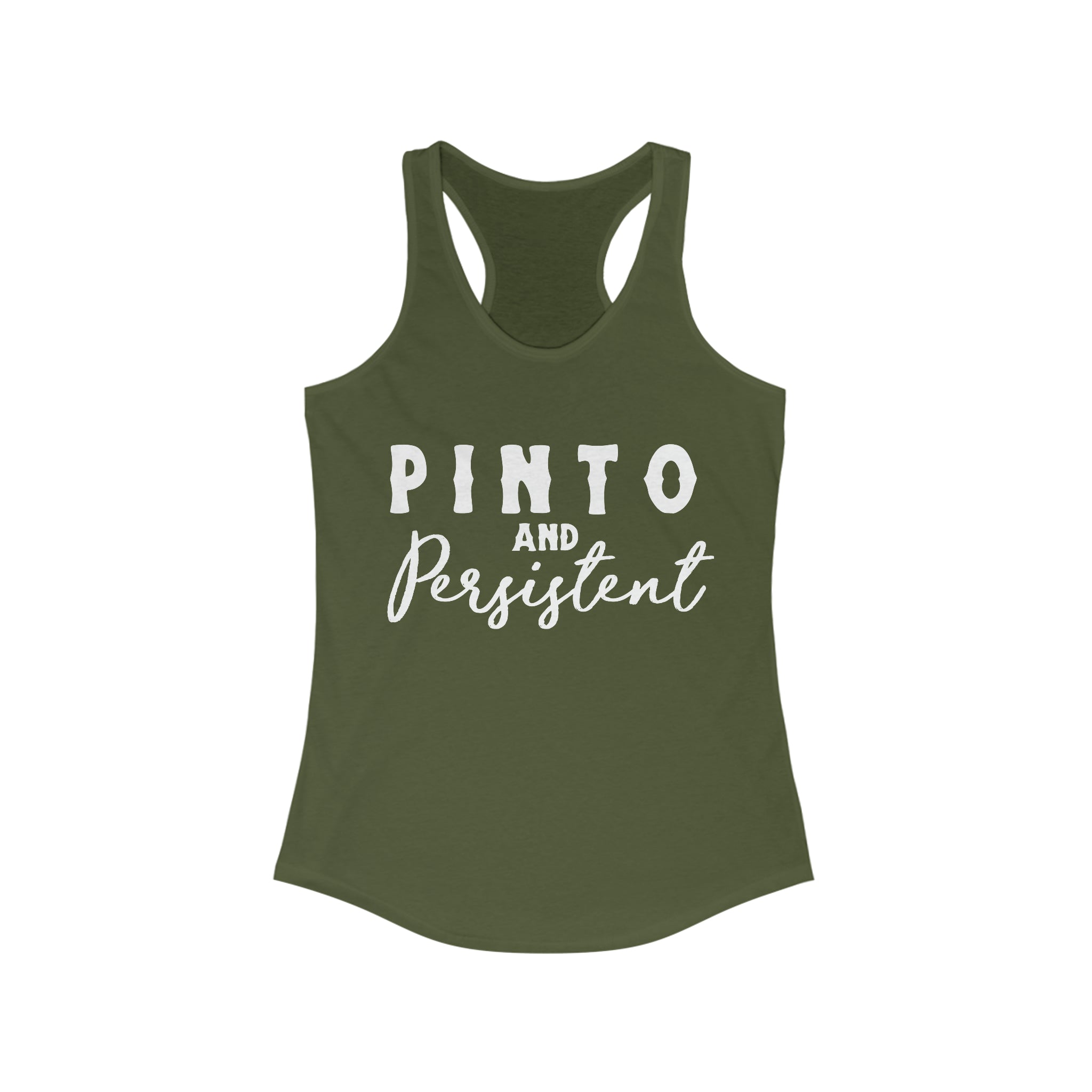 Pinto & Persistent Racerback Tank Horse Color Shirts Printify XS Solid Military Green