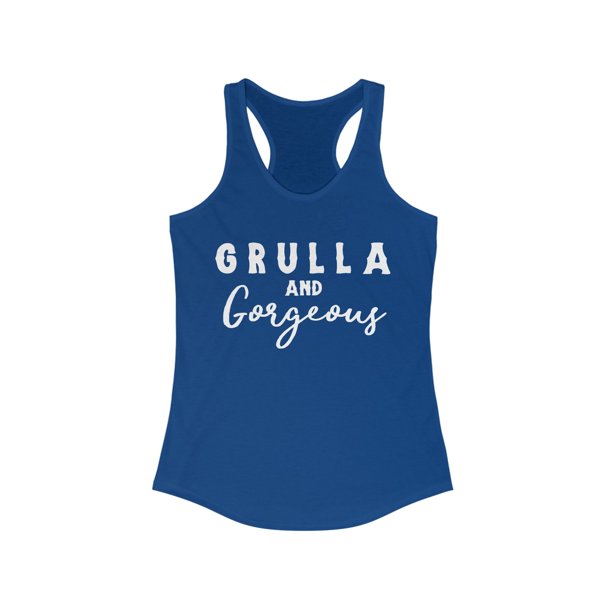 Grulla & Gorgeous Racerback Tank Horse Color Shirts Printify XS Solid Royal