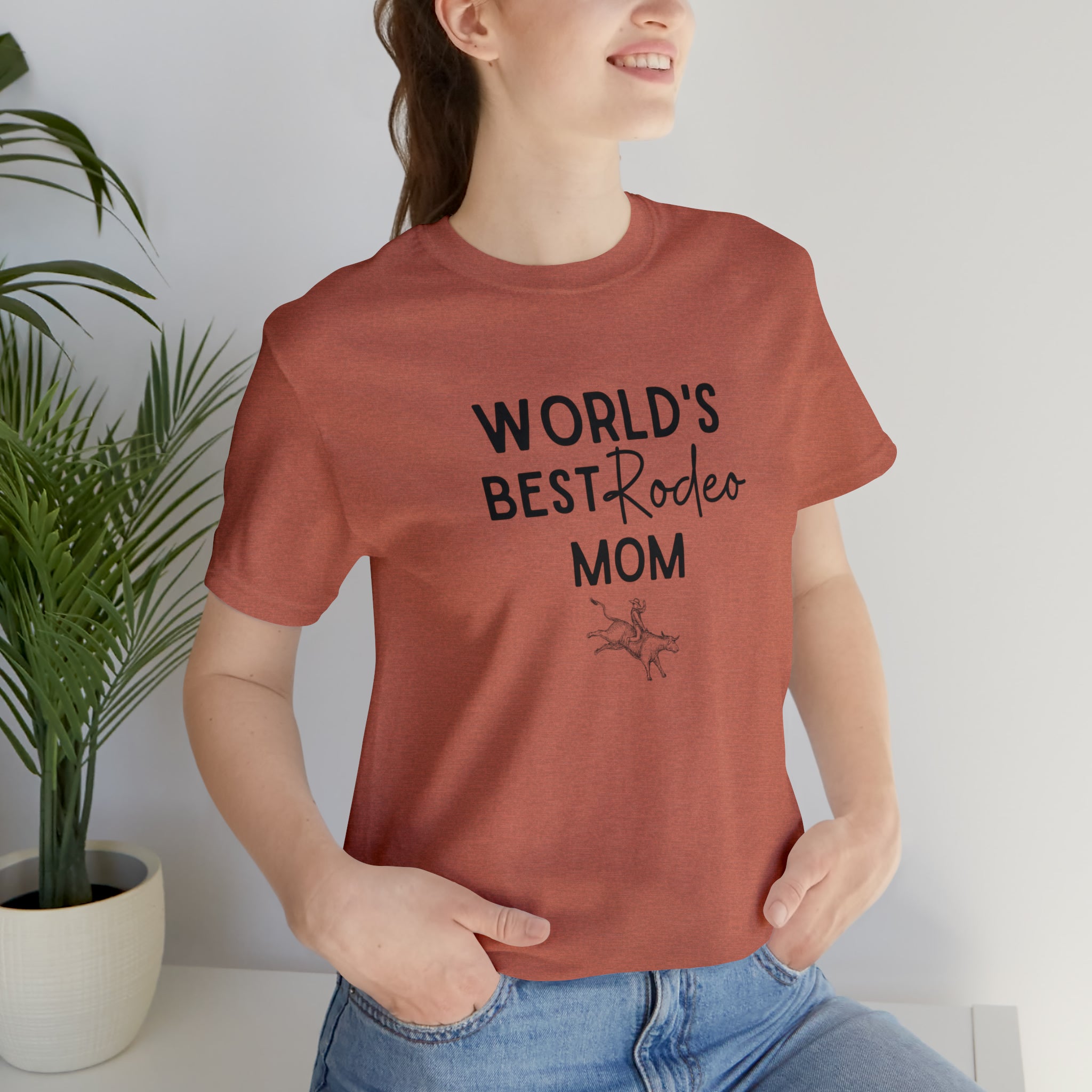 World's Best Rodeo Mom Short Sleeve Tee tcc graphic tee Printify Heather Clay XS
