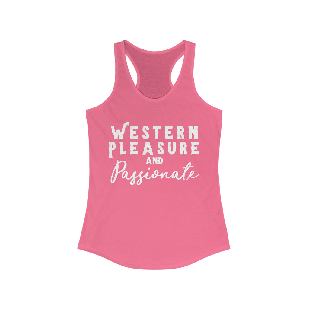 Western Pleasure & Passionate Racerback Tank Horse Riding Discipline Tee Printify XS Solid Hot Pink 