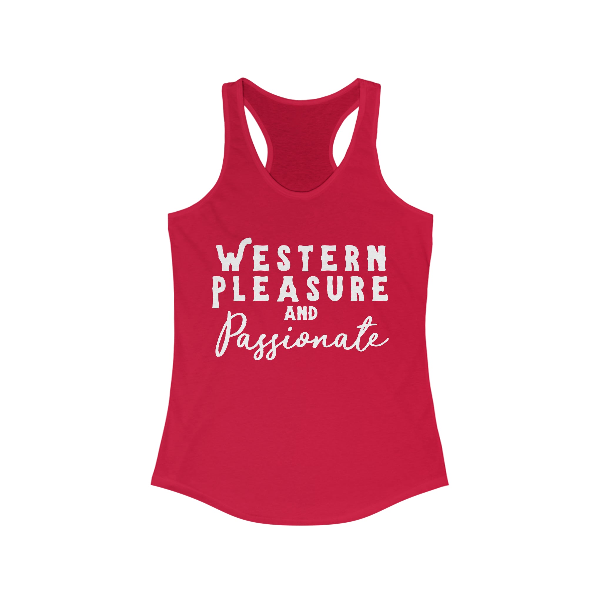 Western Pleasure & Passionate Racerback Tank Horse Riding Discipline Tee Printify XS Solid Red