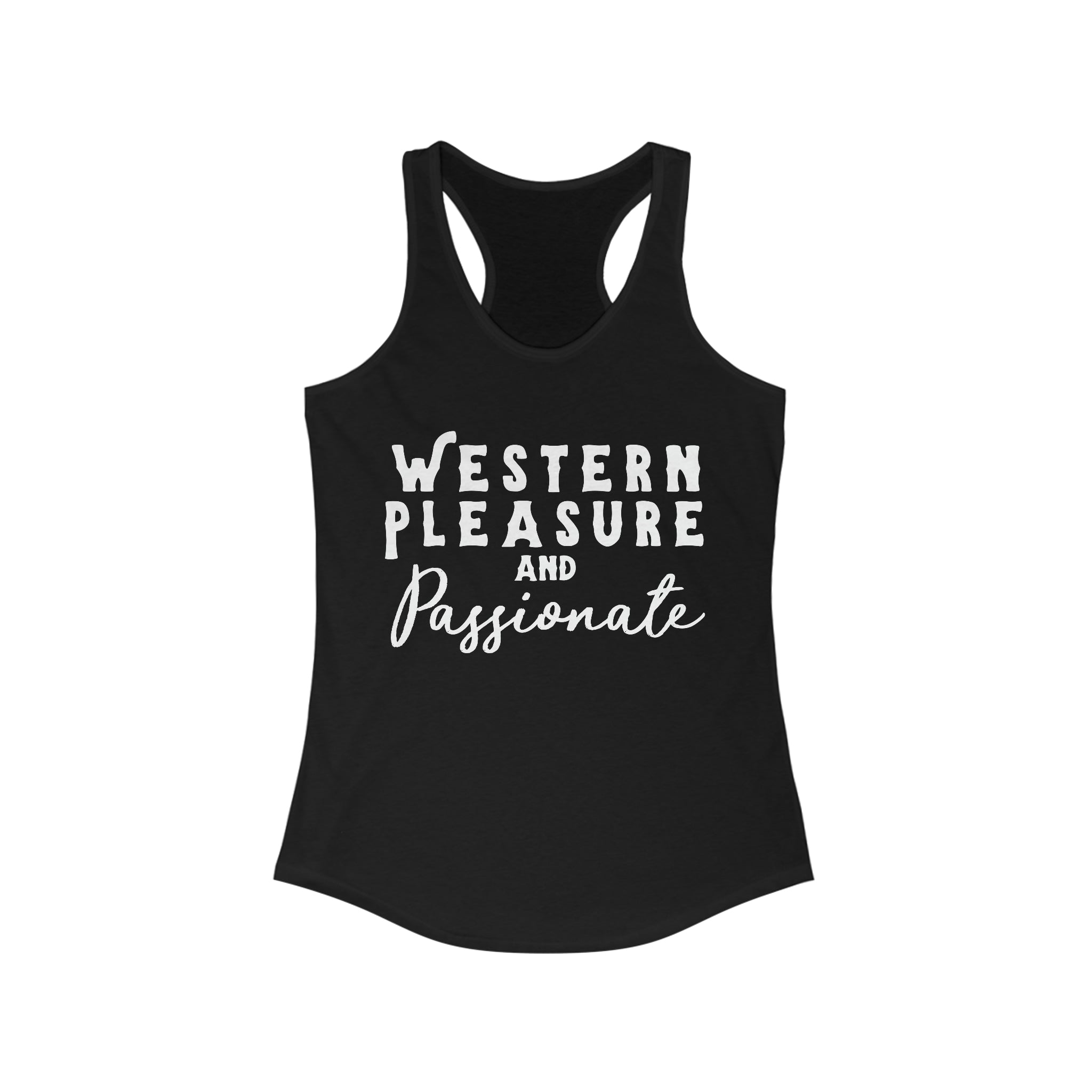 Western Pleasure & Passionate Racerback Tank Horse Riding Discipline Tee Printify XS Solid Black