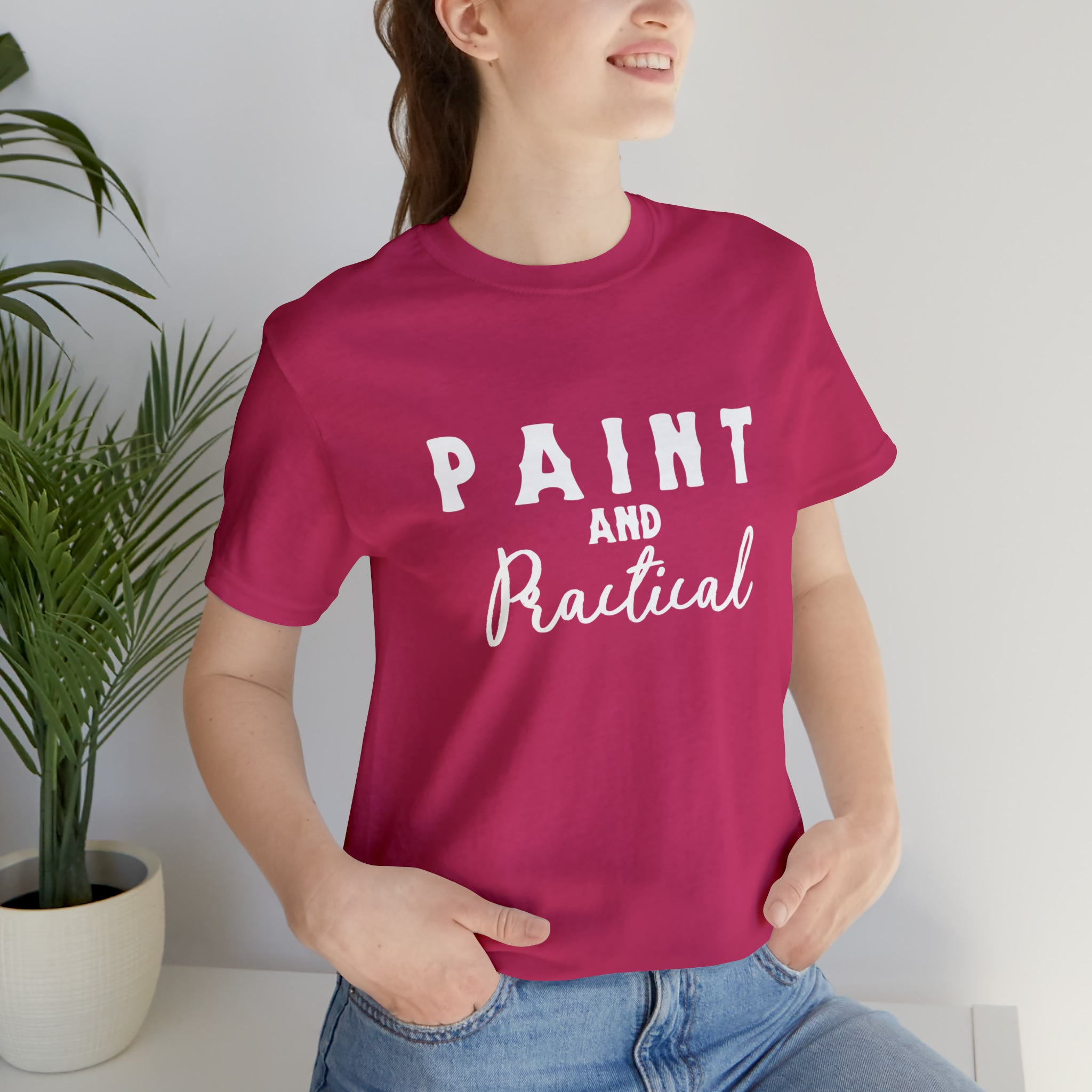Paint & Practical Short Sleeve Tee Horse Color Shirt Printify Berry XS