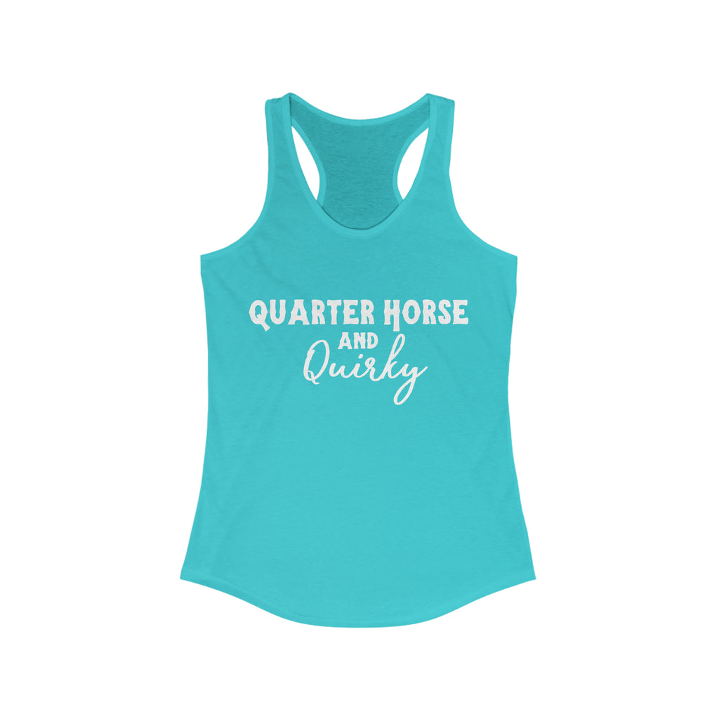 Quarter Horse & Quirky Racerback Tank Horse Color Shirts Printify XS Solid Tahiti Blue 