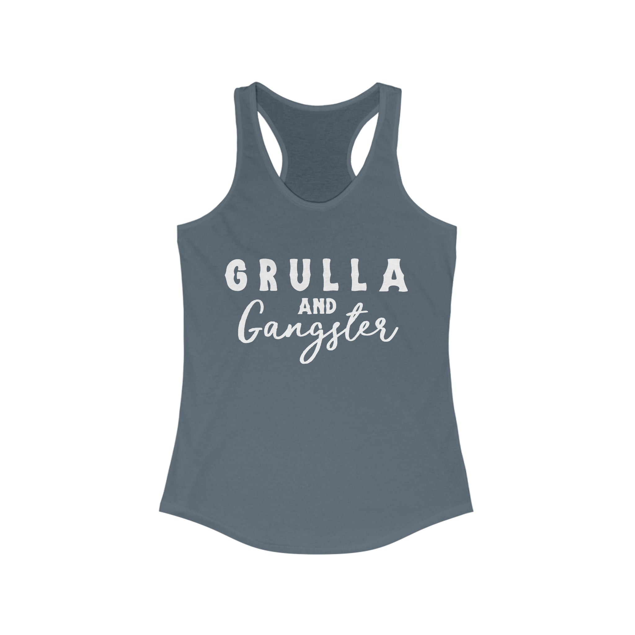 Grulla & Gangster Racerback Tank Horse Color Shirts Printify XS Solid Indigo