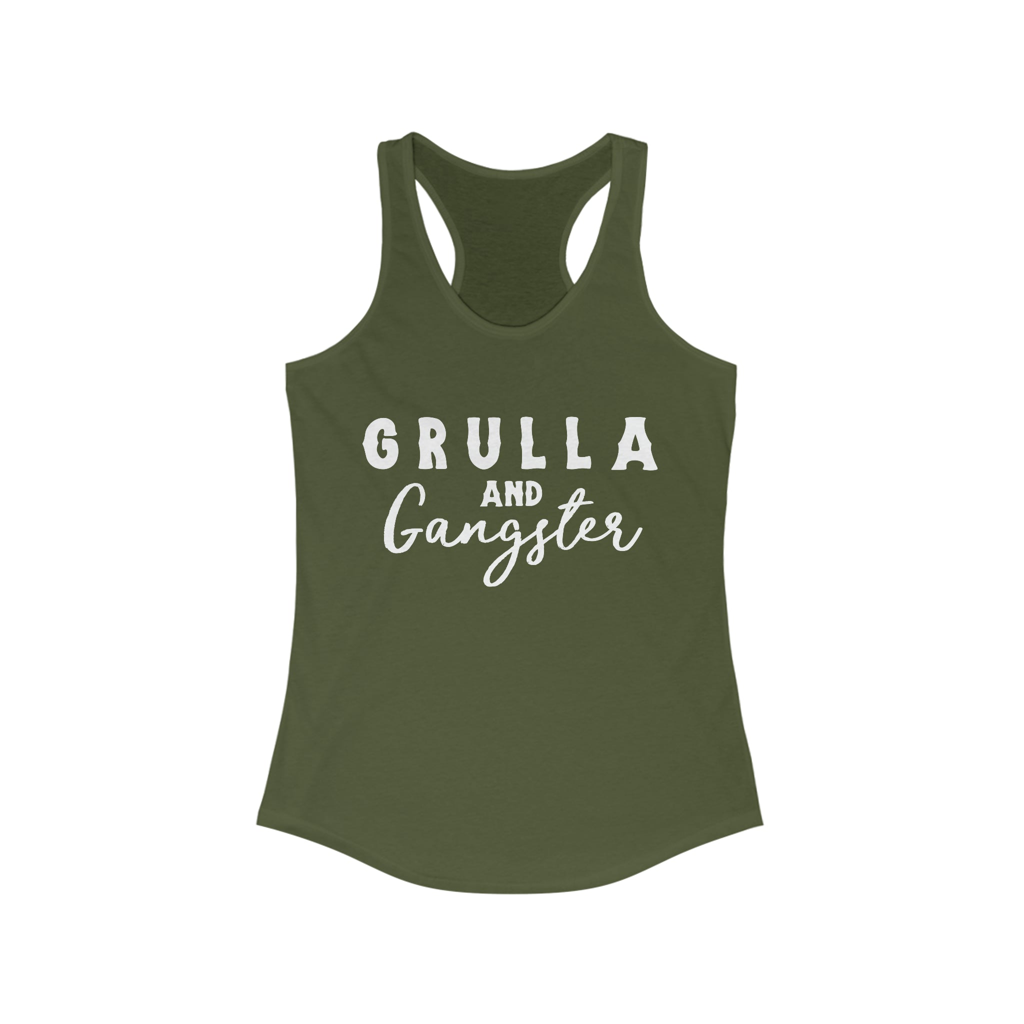 Grulla & Gangster Racerback Tank Horse Color Shirts Printify XS Solid Military Green
