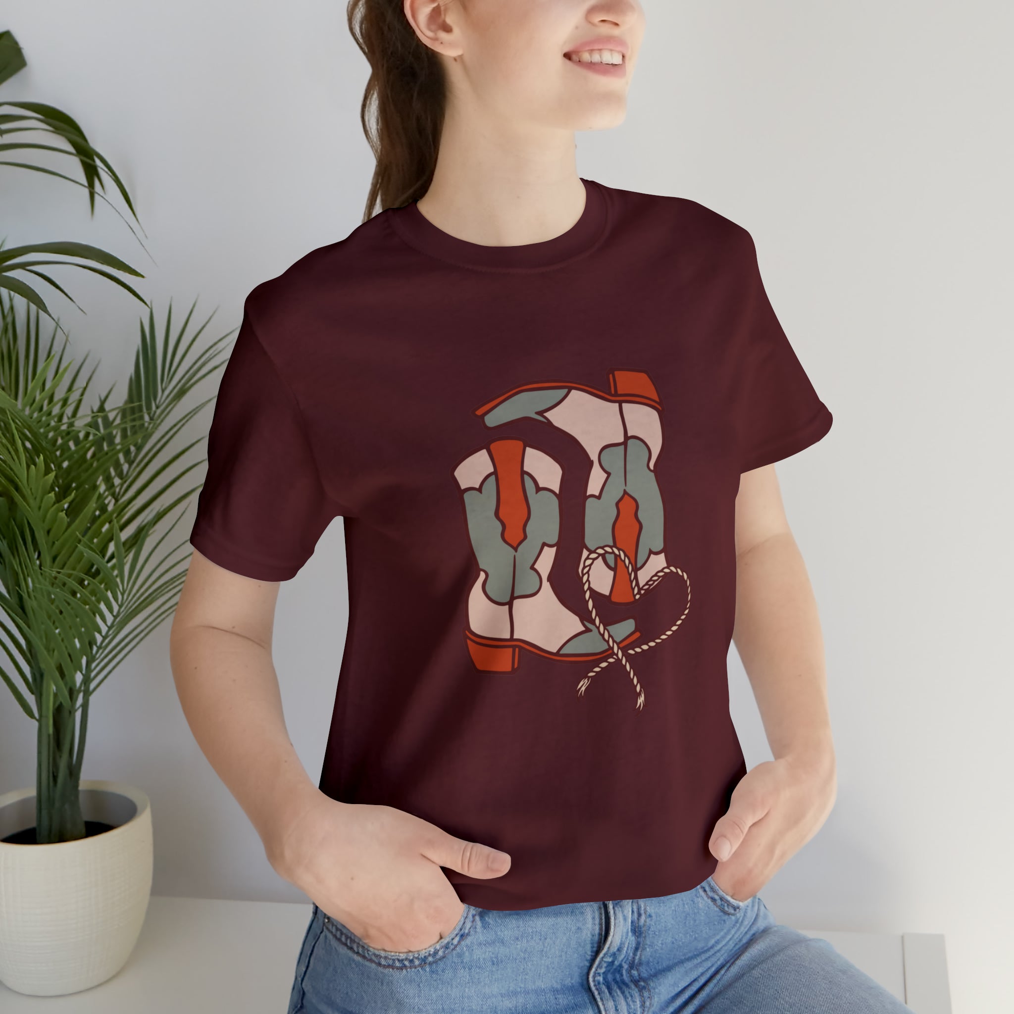 Pair A' Boots Short Sleeve Tee tcc graphic tee Printify Maroon XS