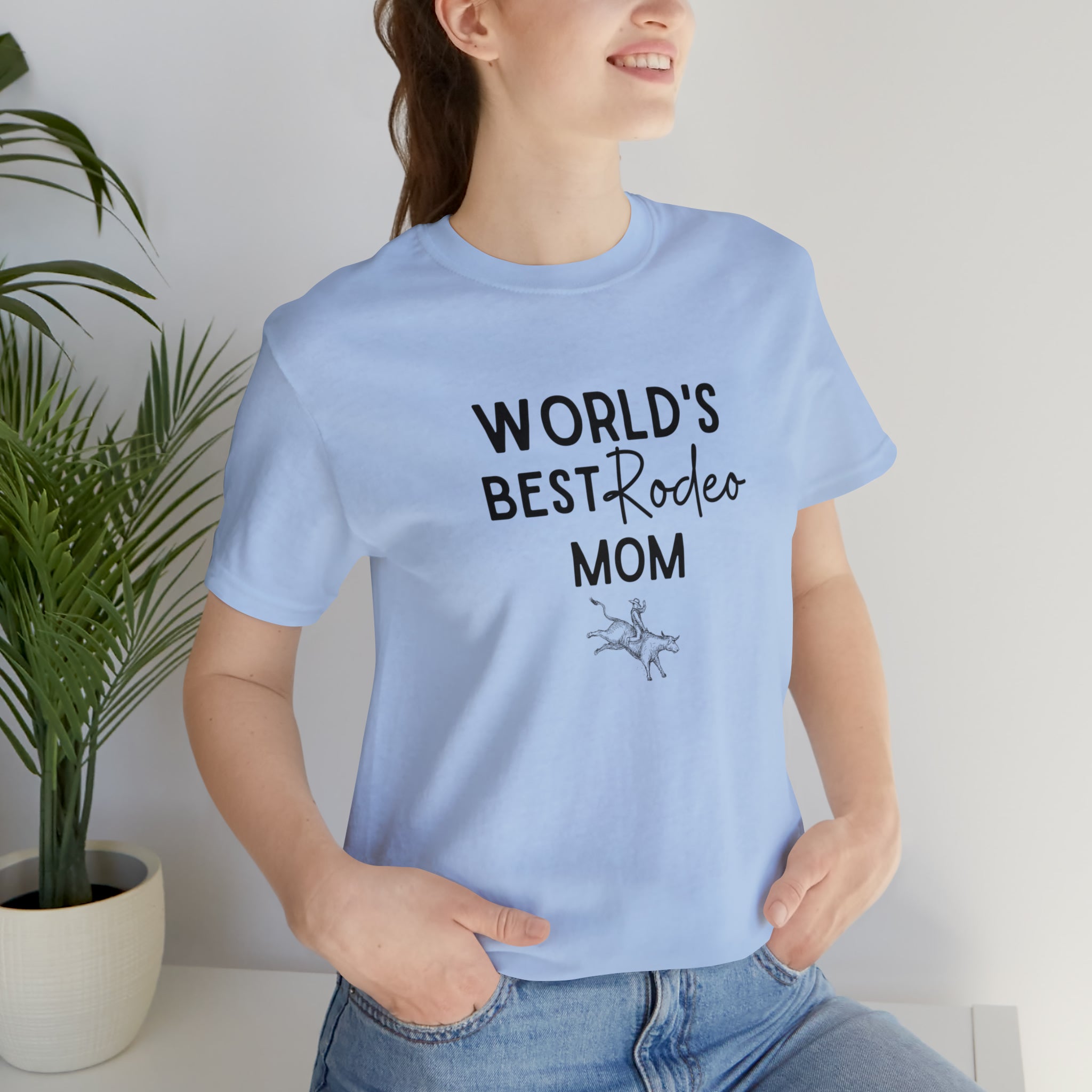 World's Best Rodeo Mom Short Sleeve Tee tcc graphic tee Printify Baby Blue XS