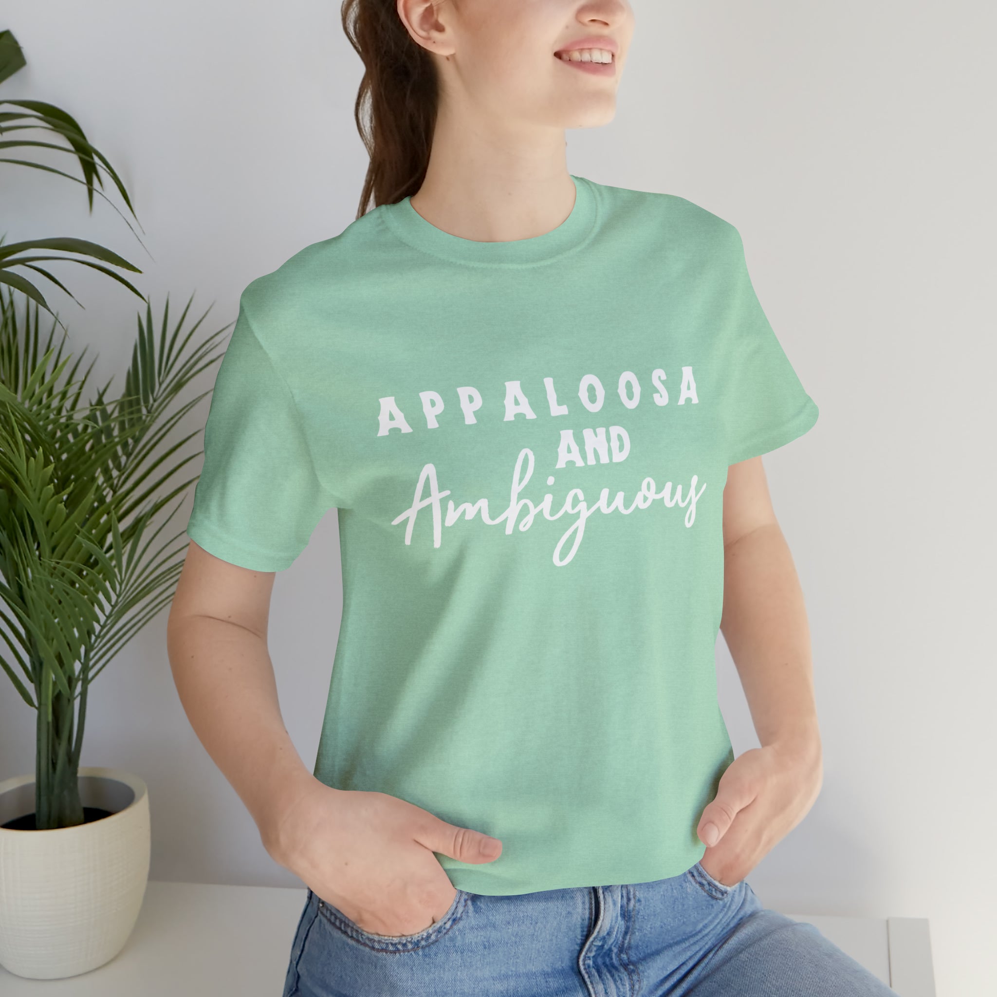 Appaloosa & Ambiguous Short Sleeve Tee Horse Color Shirt Printify Heather Mint XS