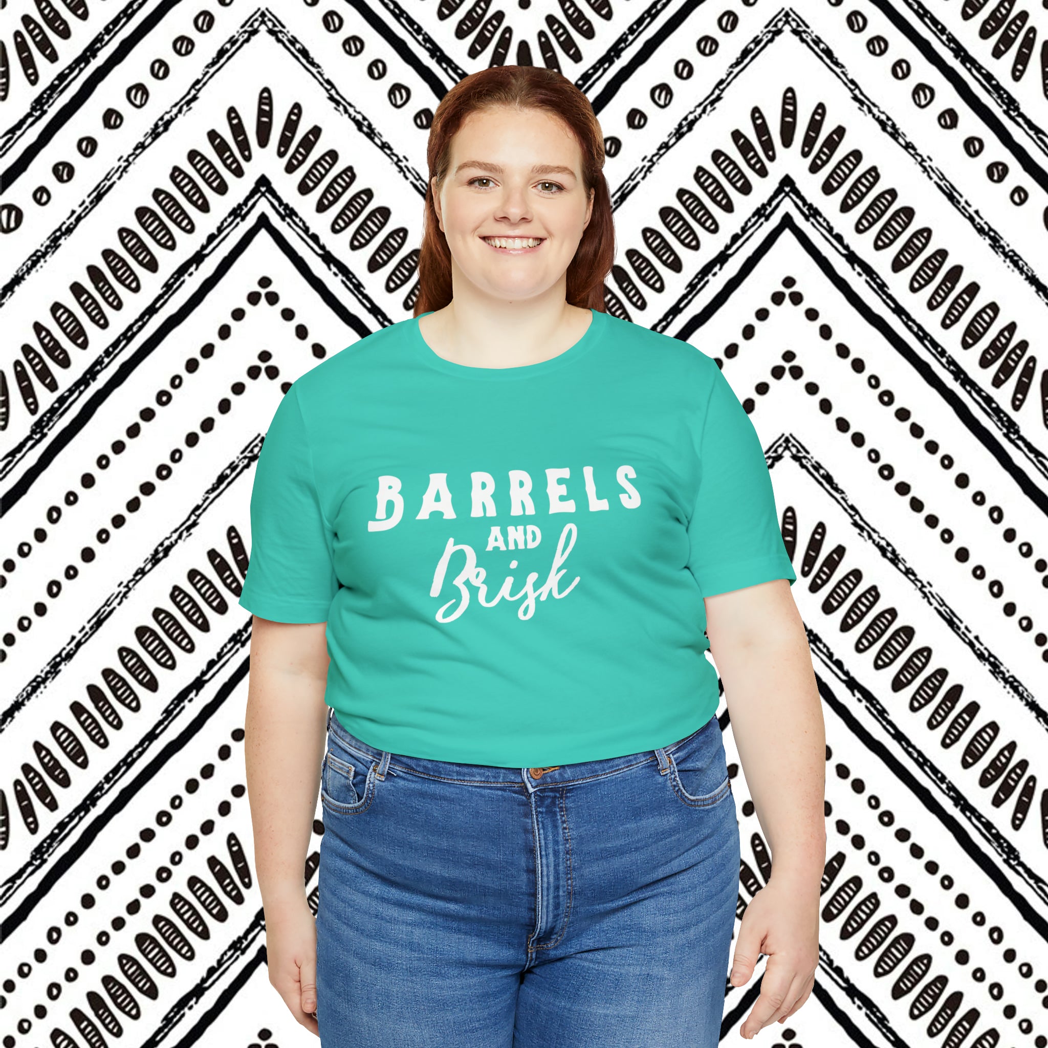 Barrels & Brisk Short Sleeve Tee Horse Riding Discipline Tee Printify
