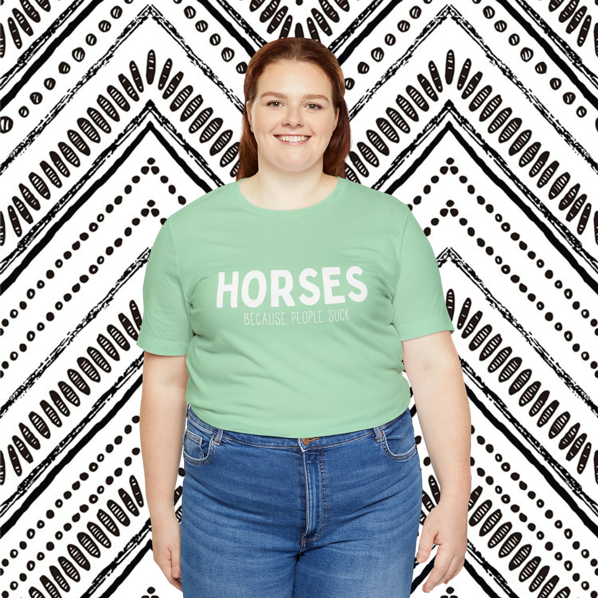 HORSES Because People Suck Short Sleeve Tee tcc graphic tee Printify