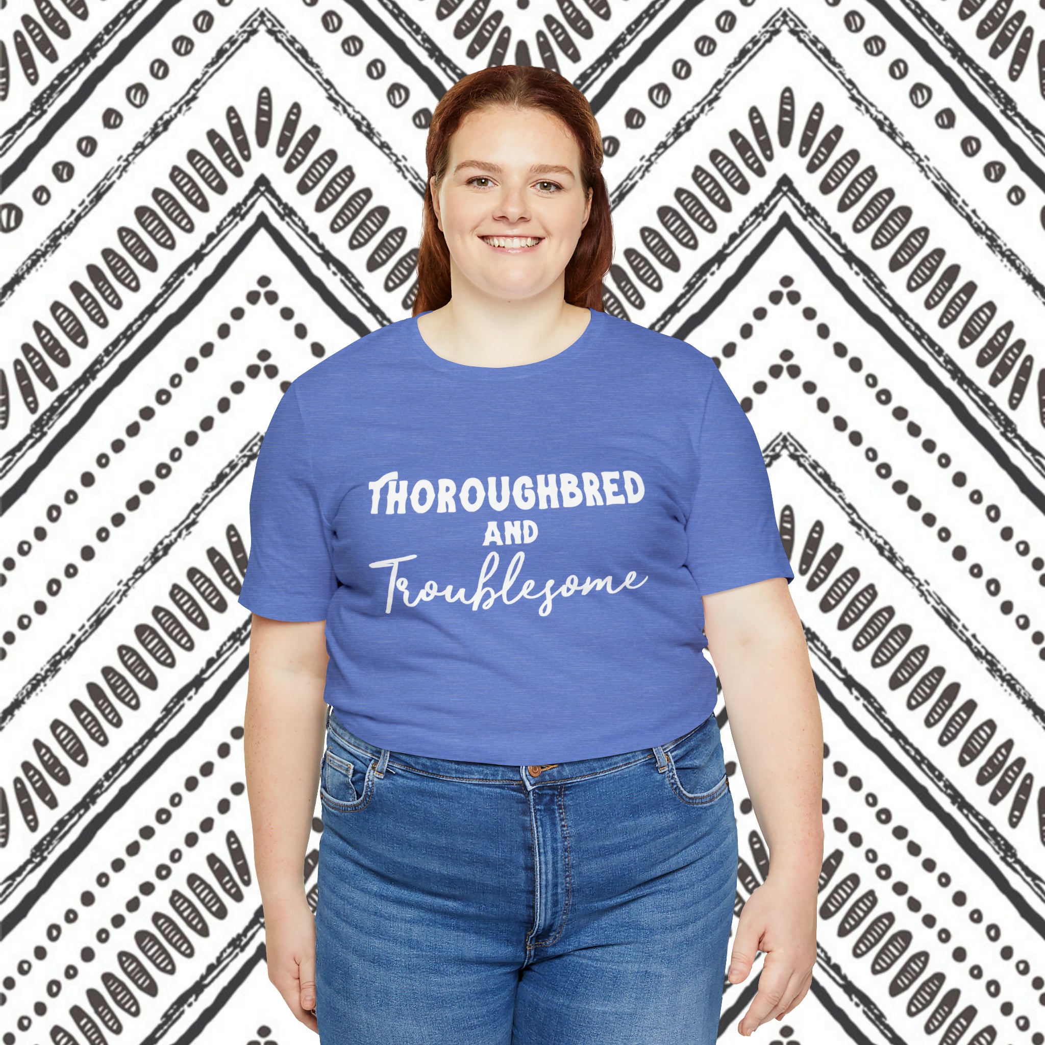 Thoroughbred & Troublesome Short Sleeve Tee Horse Color Shirt Printify