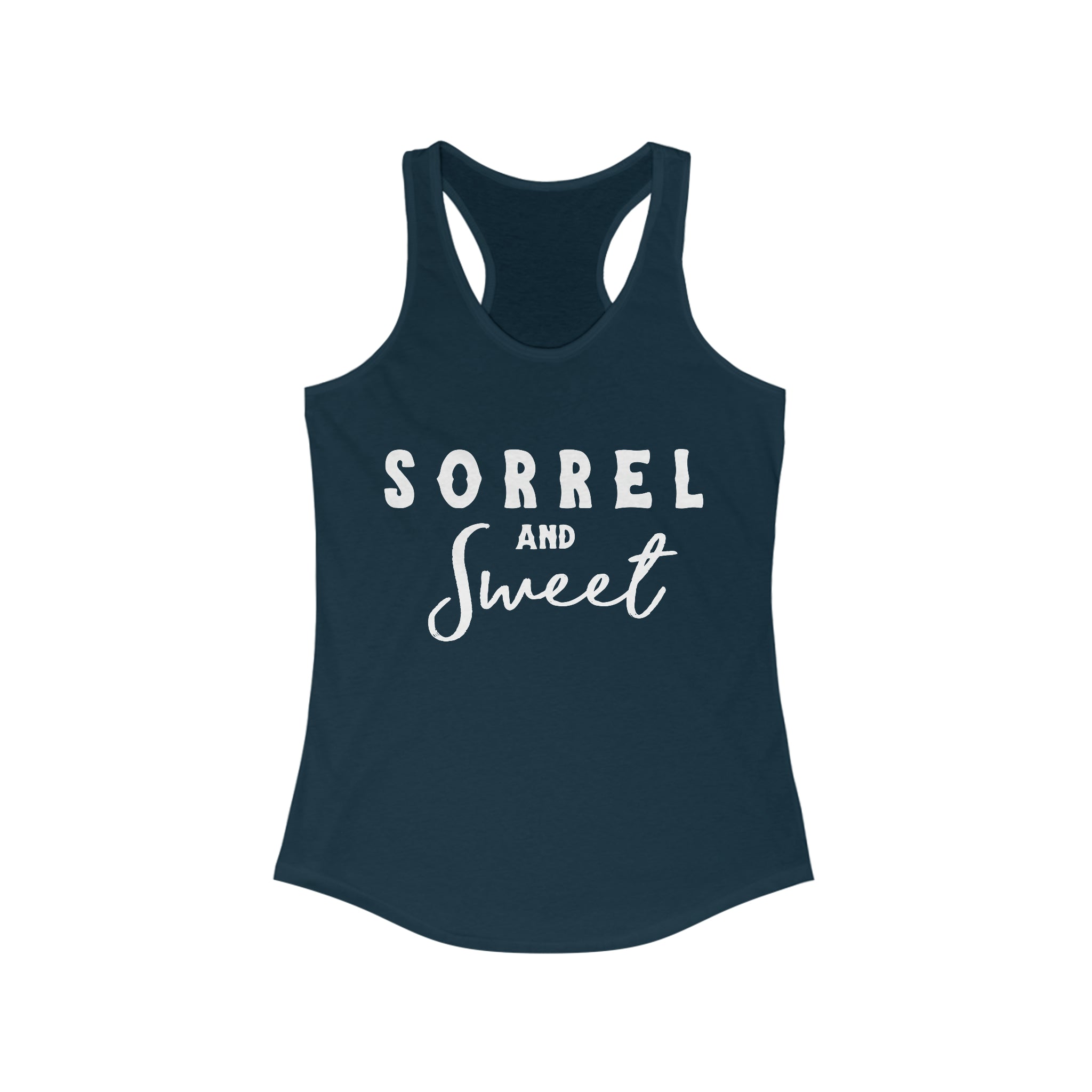 Sorrel & Sweet Racerback Tank Horse Color Shirts Printify XS Solid Midnight Navy