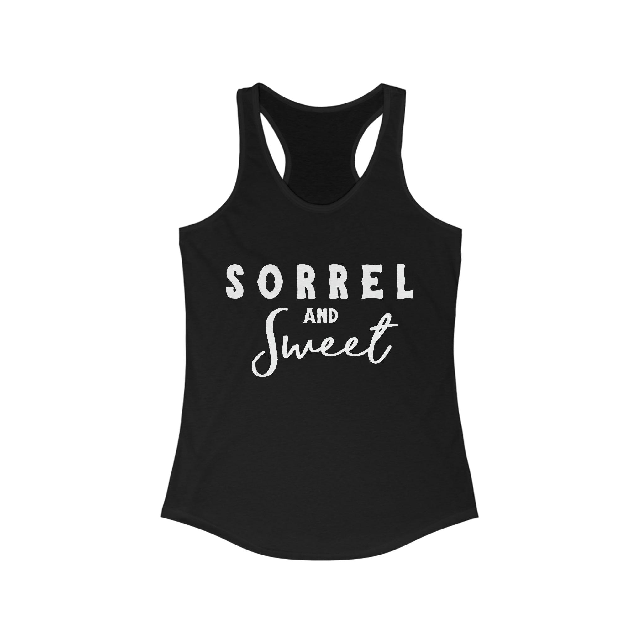 Sorrel & Sweet Racerback Tank Horse Color Shirts Printify XS Solid Black
