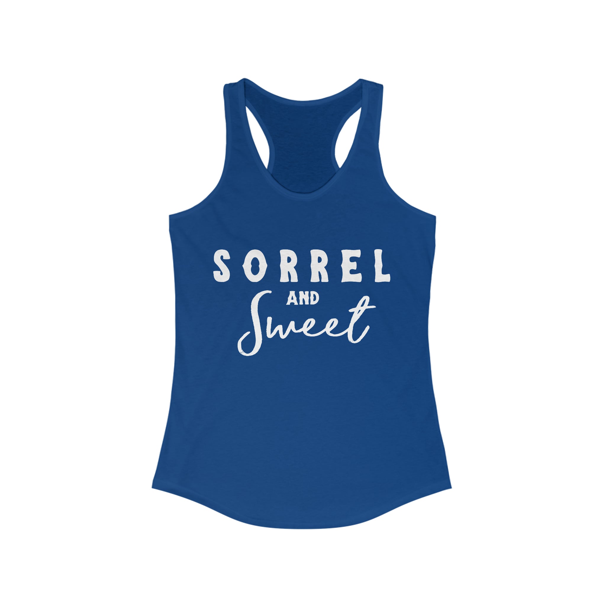 Sorrel & Sweet Racerback Tank Horse Color Shirts Printify XS Solid Royal