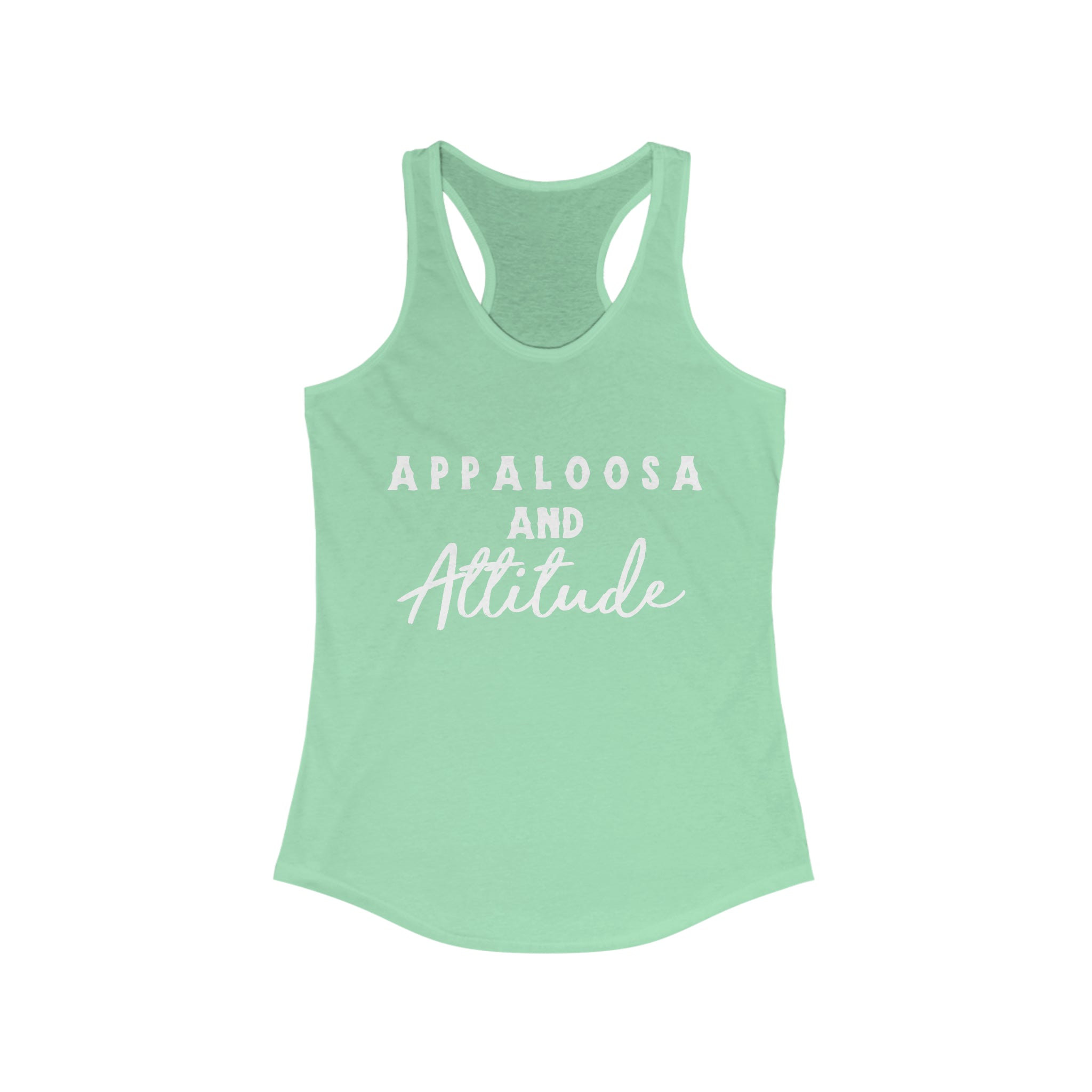 Appaloosa & Attitude Racerback Tank Horse Color Shirt Printify XS Solid Mint