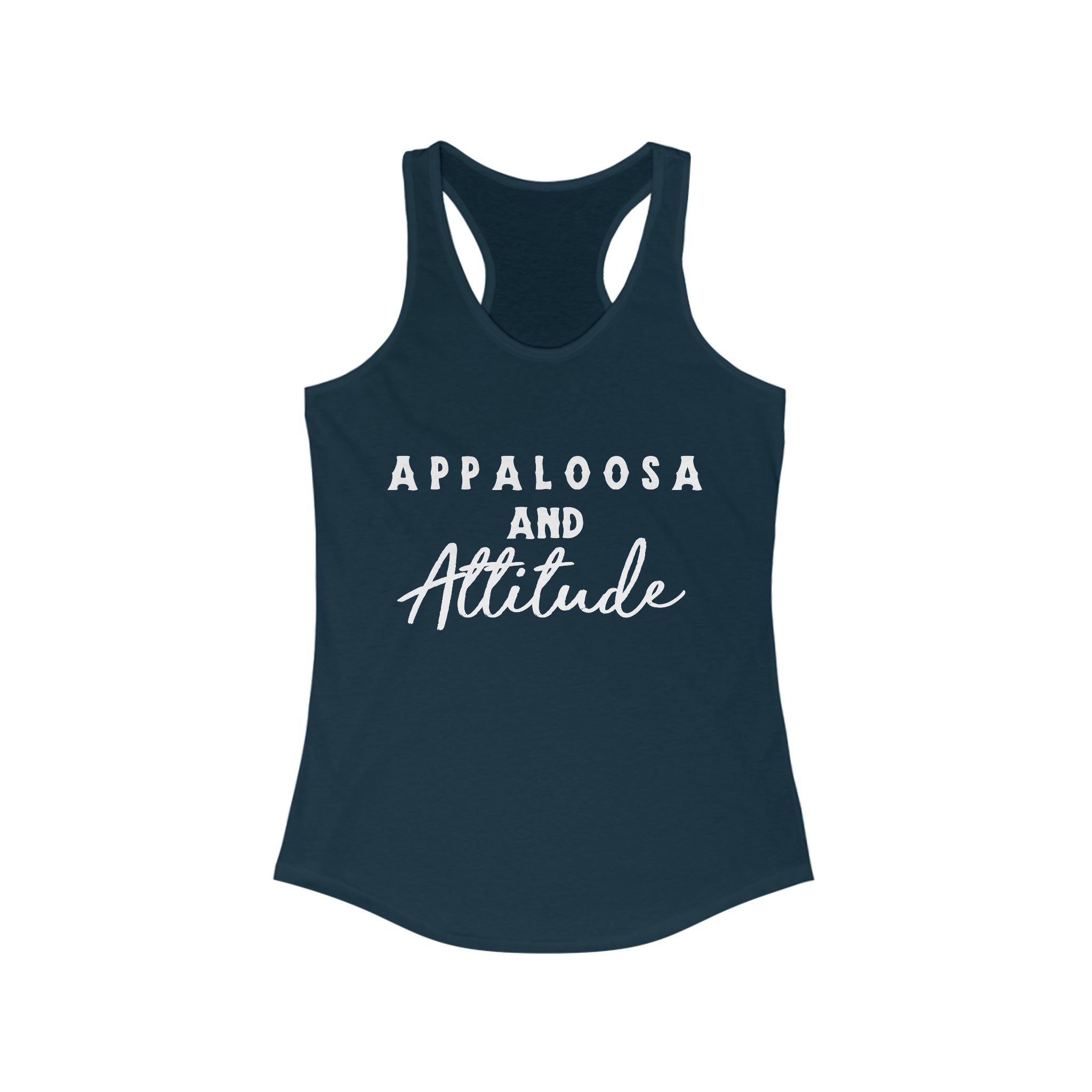 Appaloosa & Attitude Racerback Tank Horse Color Shirt Printify XS Solid Midnight Navy