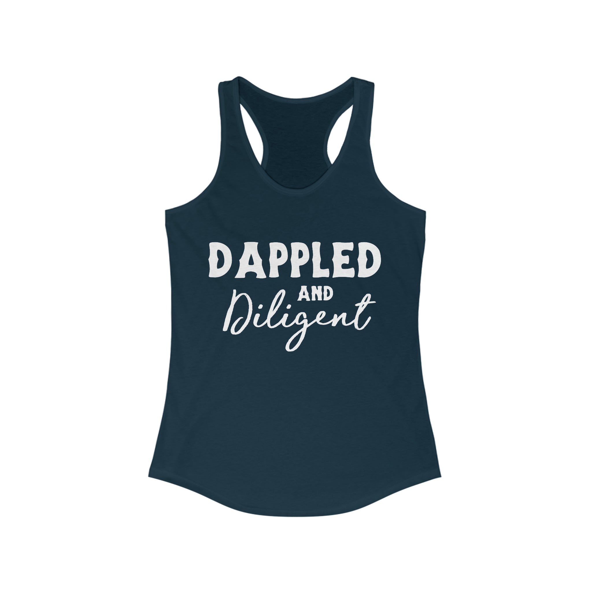 Dappled & Diligent Racerback Tank Horse Color Shirts Printify XS Solid Midnight Navy