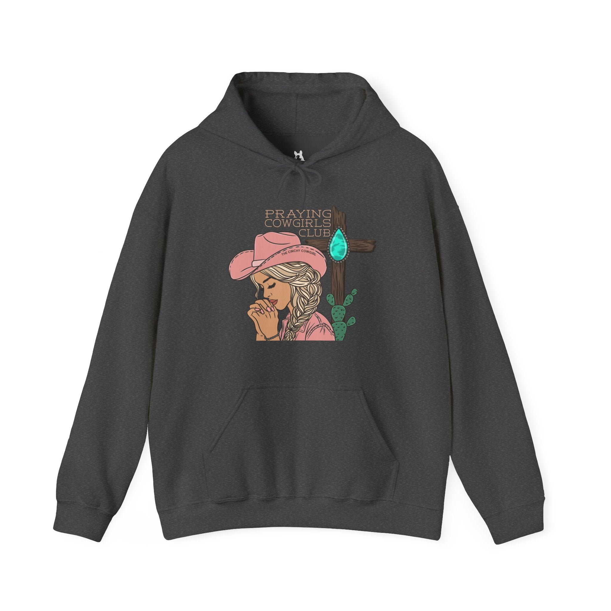 Praying Cowgirls Club Hoodie Hoodie The Cinchy Cowgirl - Print Dark Heather S