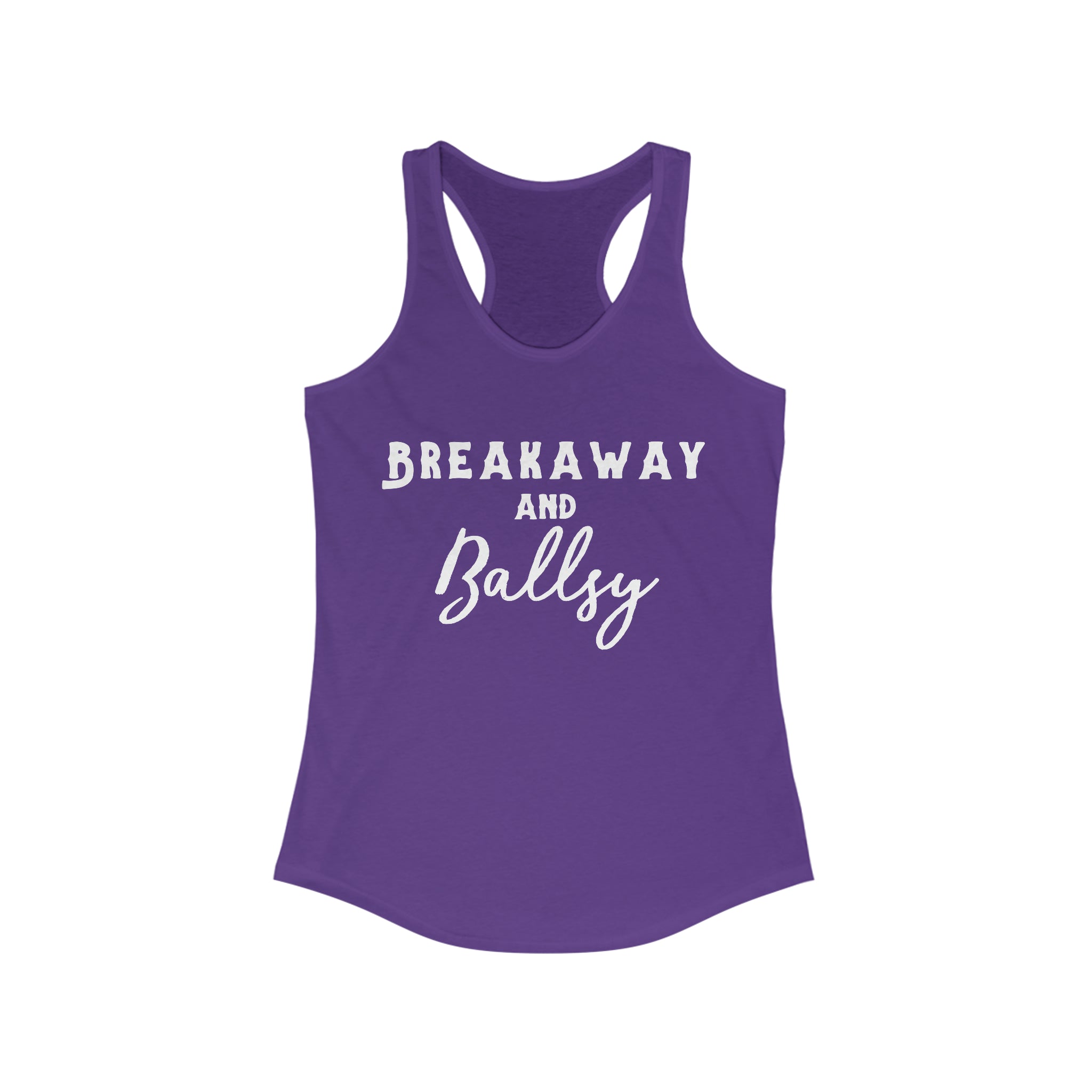 Breakaway & Ballsy Racerback Tank Horse Riding Discipline Tee Printify XS Solid Purple Rush